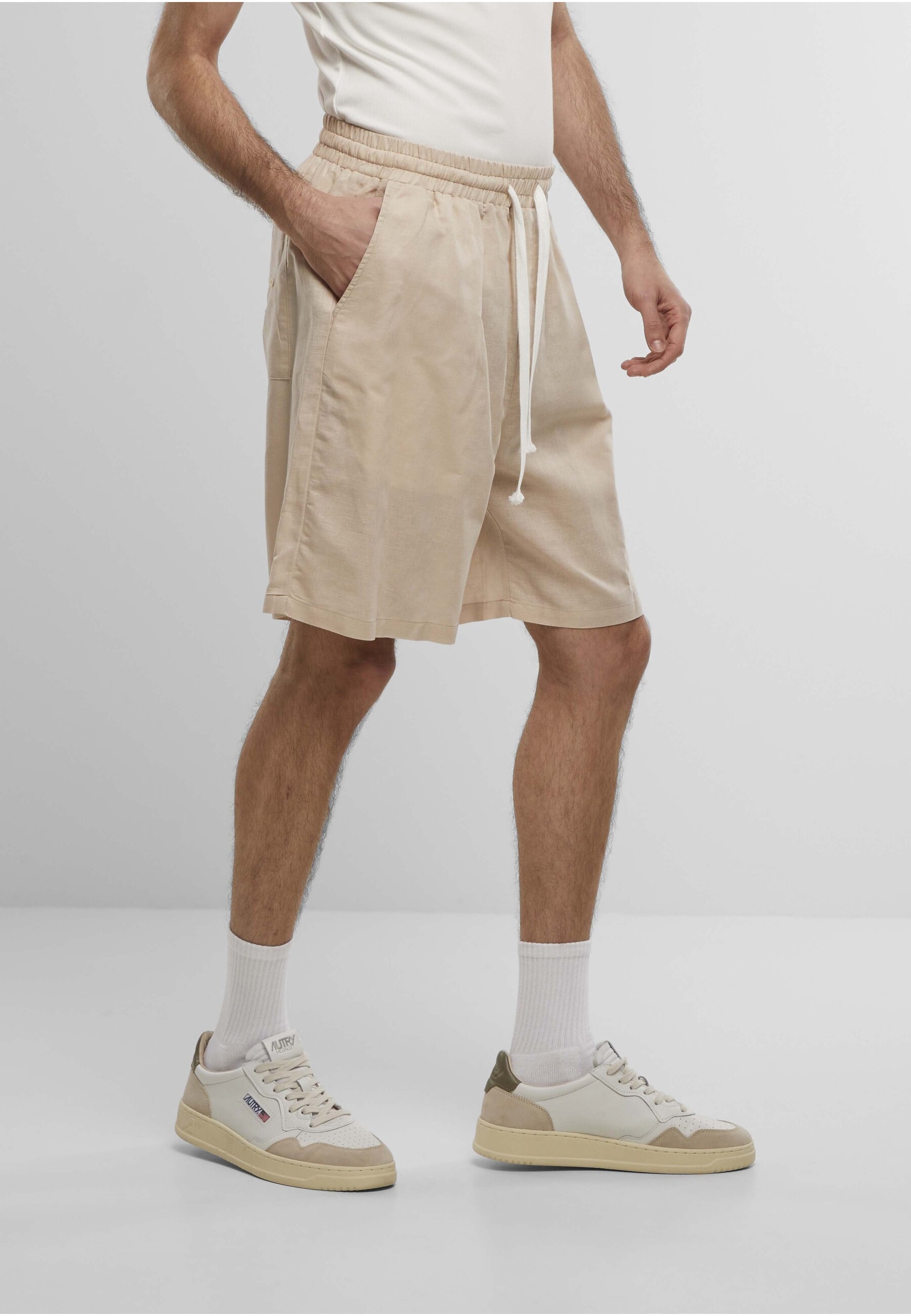 Another Cotton Lab Shorts »Another Cotton Lab Logo Stitched Linen Shorts«