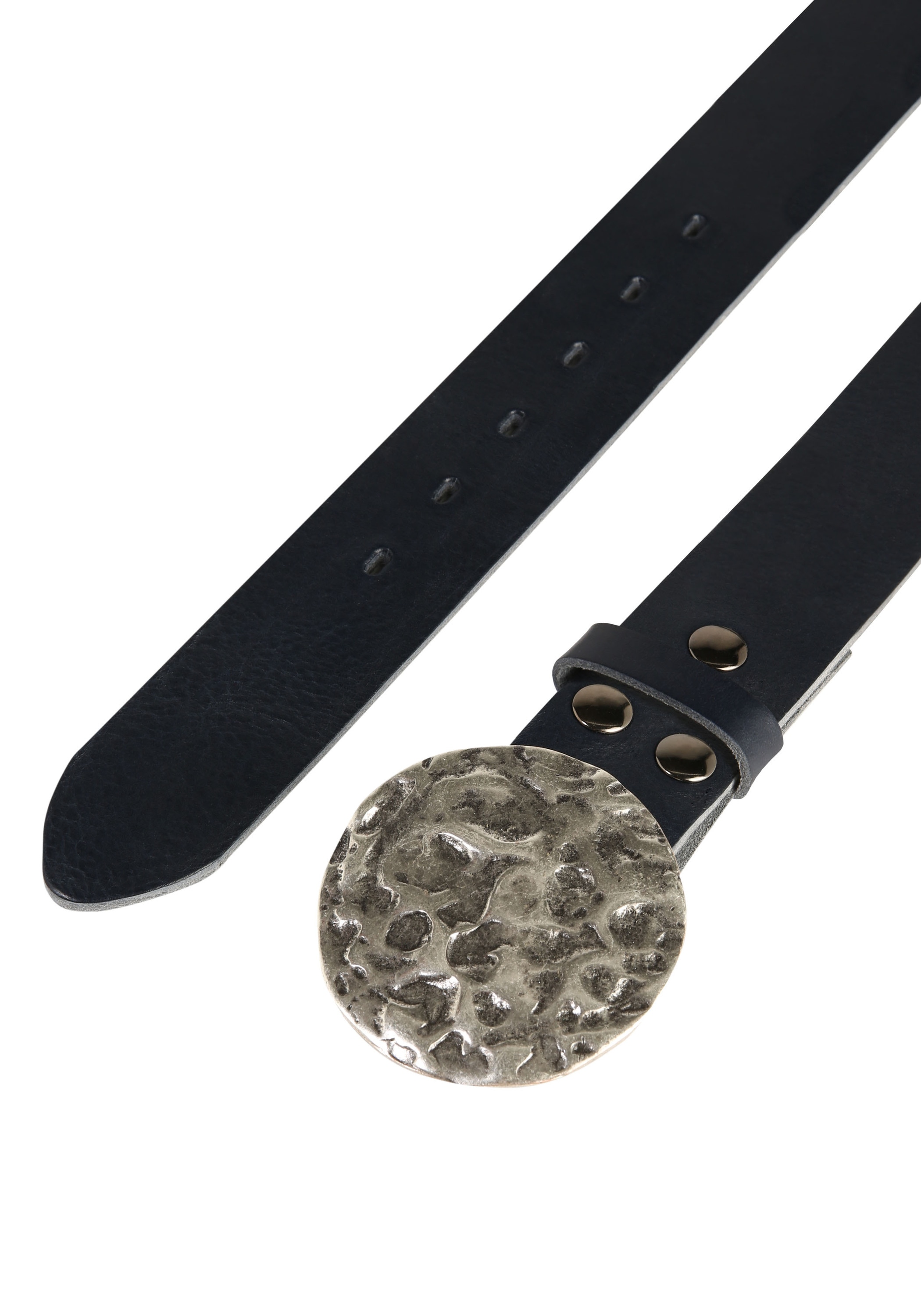 Rettungsring Gürtel Ledergürtel »»Soft Boom Navy«, mit austauschbarer Schließe »Vollmond Silber««