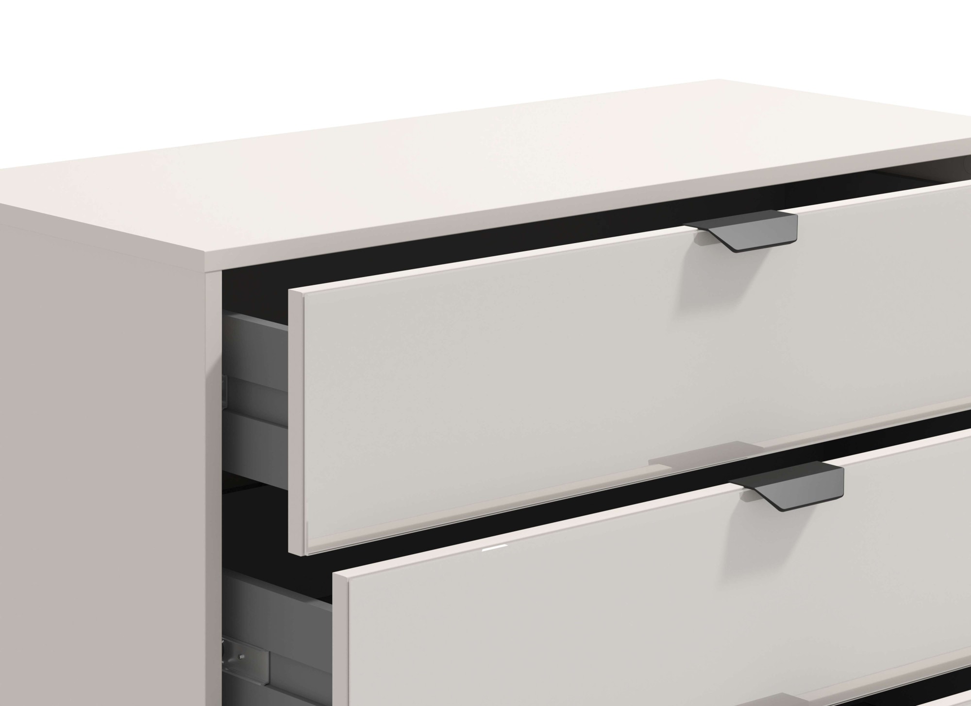 INOSIGN Kommode »Lucca Anrichte, Trendfarbe cashmere, 93x40x90,5cm«, 4 Schubladen mit Glasfront, FSC®-zertifizierter Holzwerkstoff