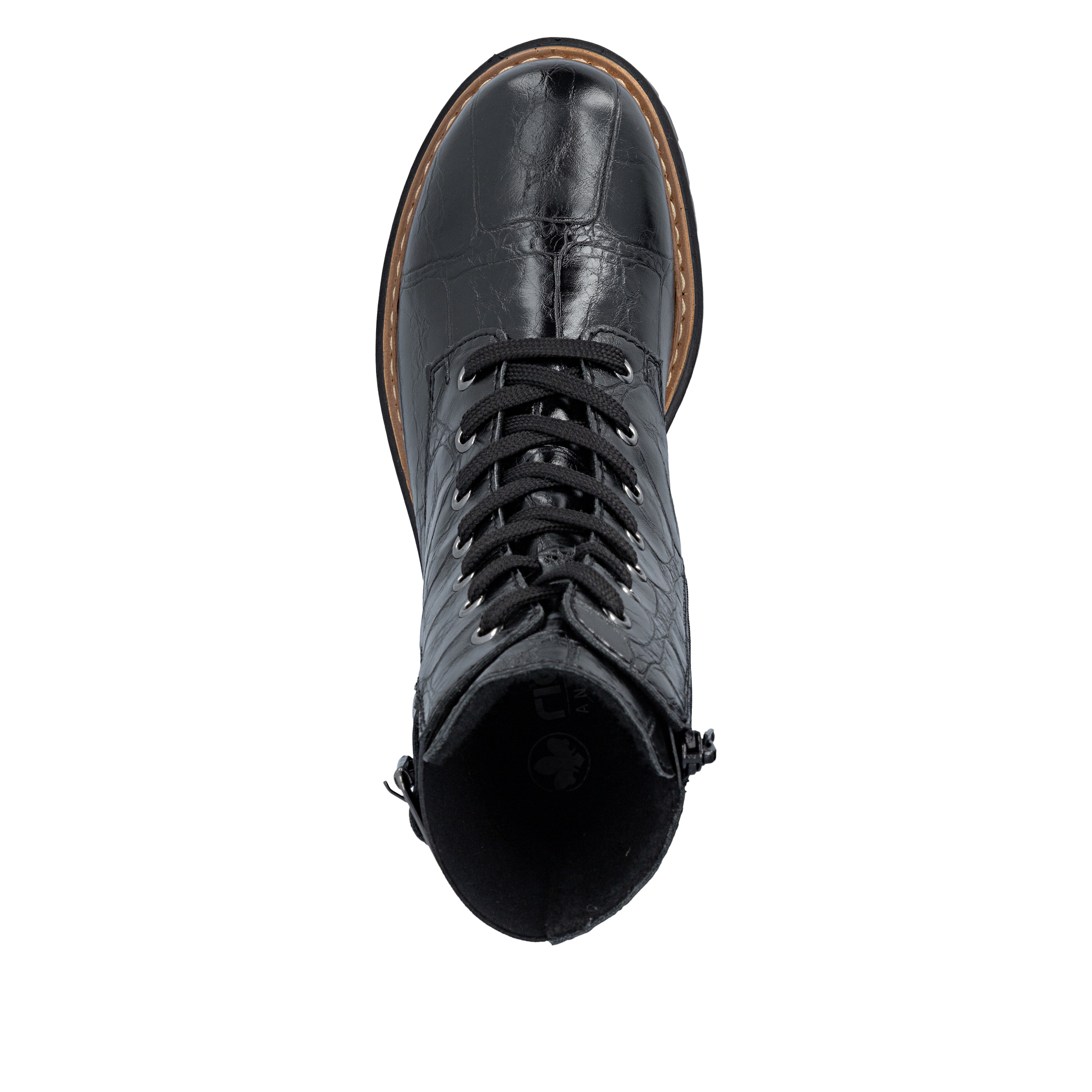 Rieker Schnürboots  Schnürstiefelette, Blockabsatz in Used-Optik