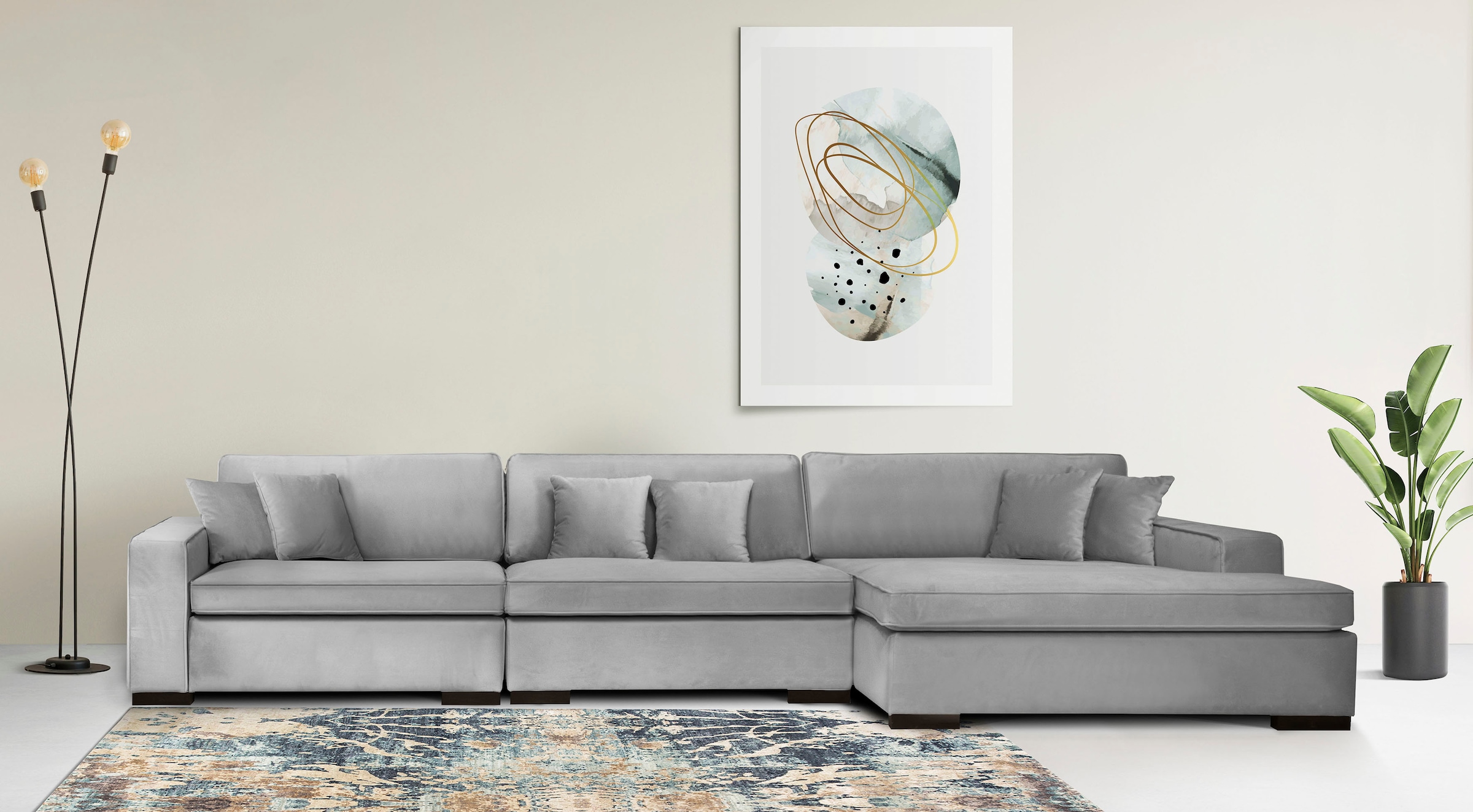 Home affaire Ottomane "Skara L-Form", Lounge-Sofa mit Federkernpolsterung, günstig online kaufen