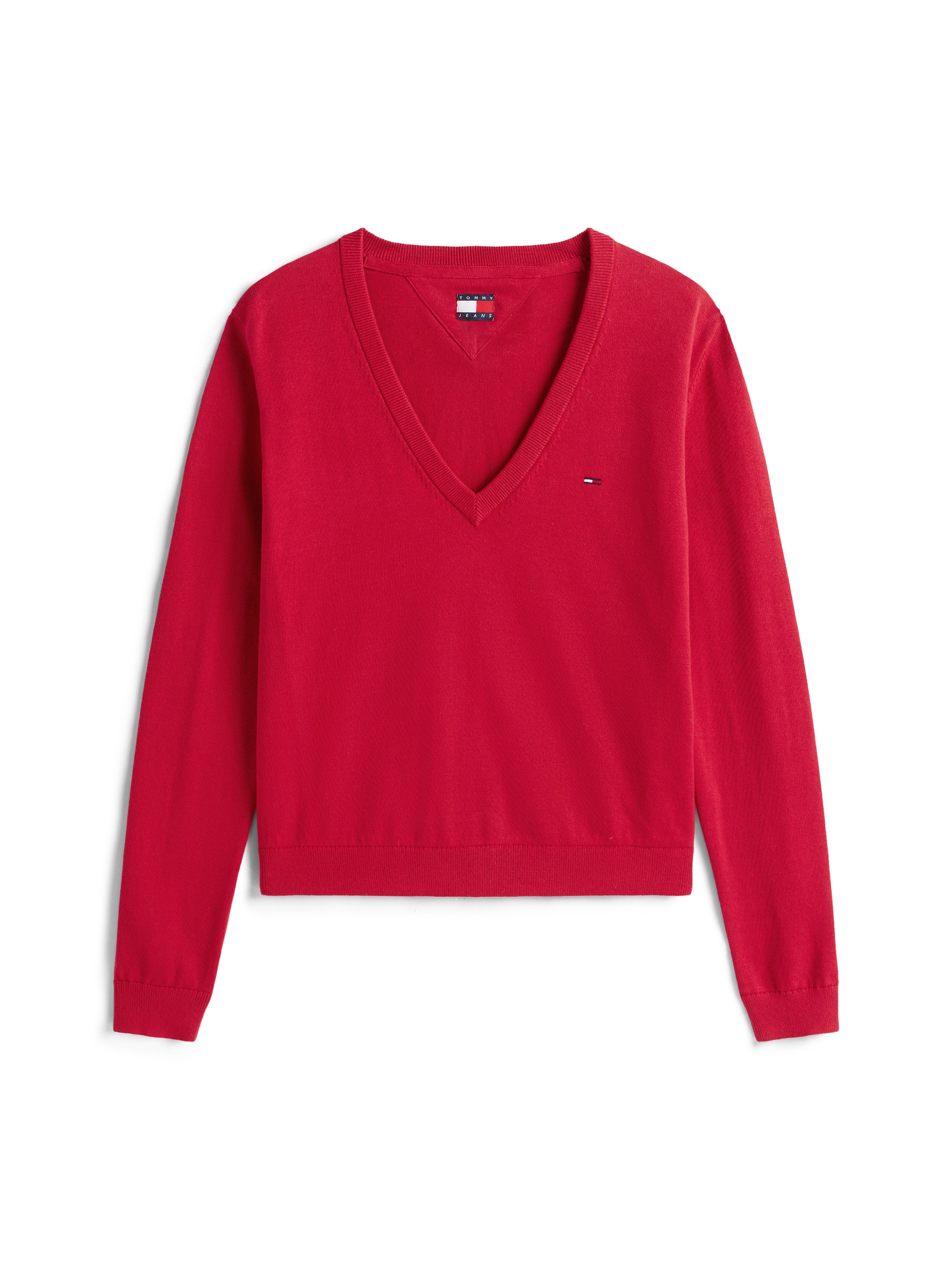 Tommy Jeans V-Ausschnitt-Pullover »TJW ESSENTIAL VNECK SWEATER EXT«, mit Logostickerei