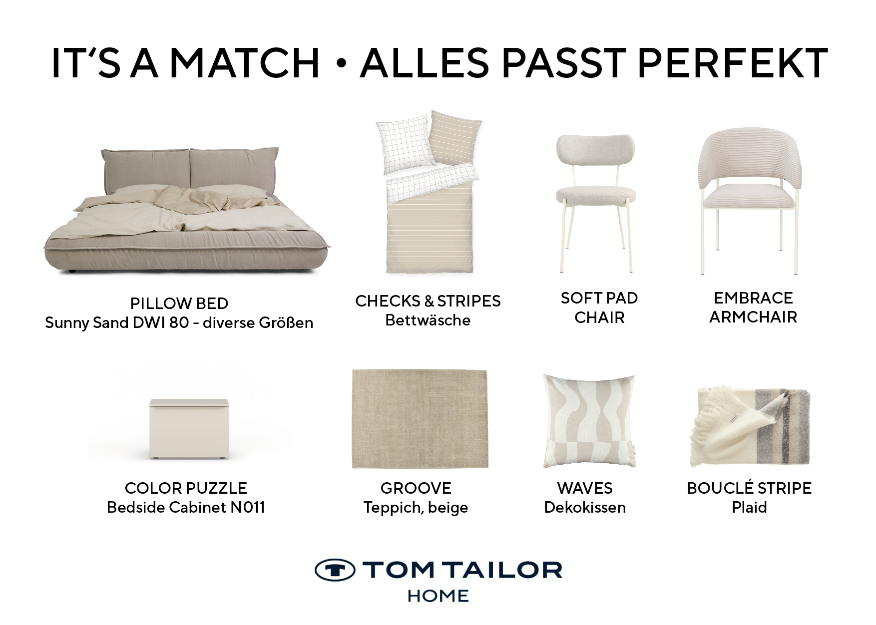TOM TAILOR HOME Bettwäsche »CHECK AND STRIPES in Gr. 135x200cm oder 155x220cm« 2 Stk. new bedroom, gewebtes Label