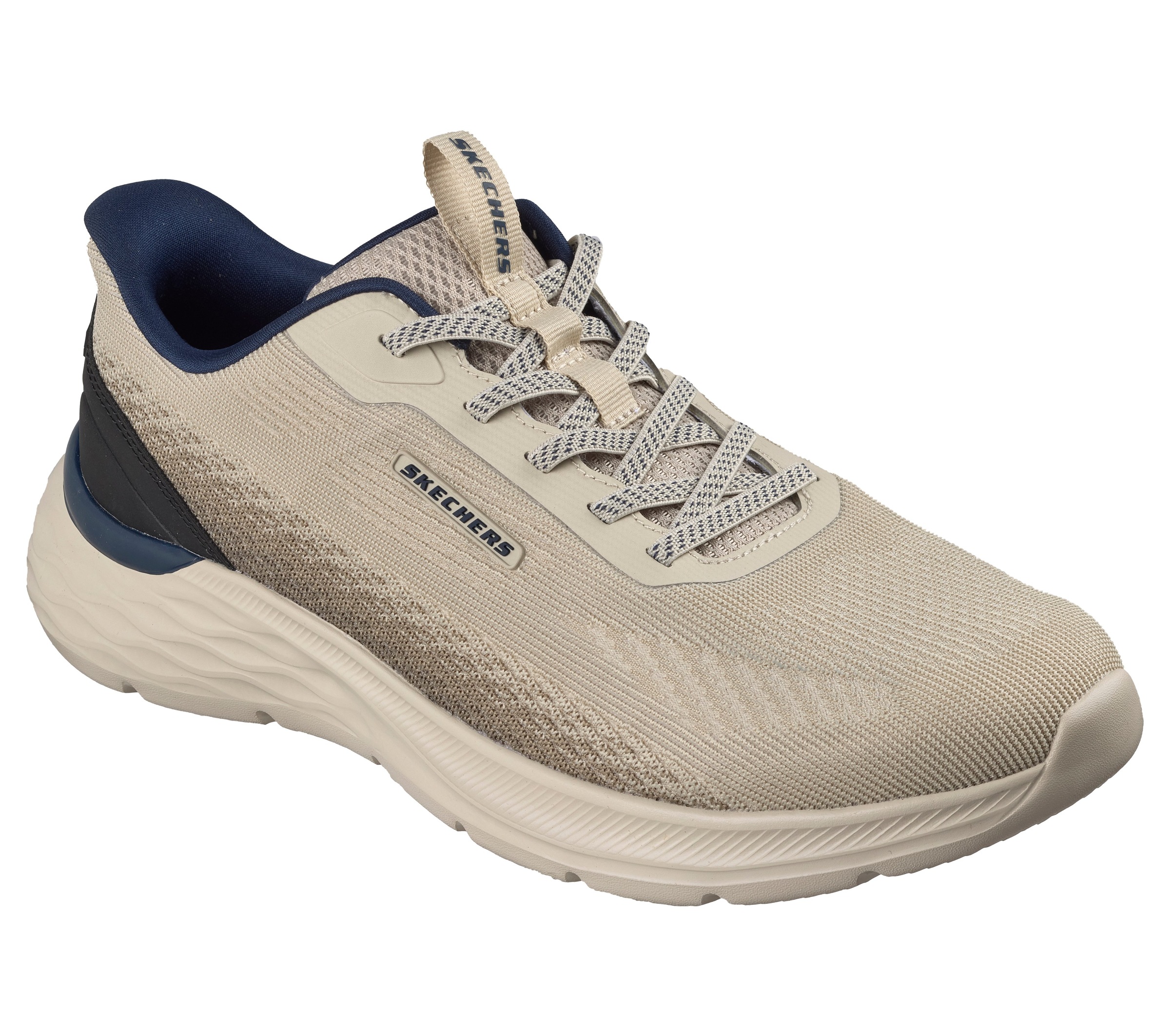 Slip-On Sneaker SKECHERS "GARNER", Herren, Gr. 47,5, taupe, Textil, Schuhe, Slipper, Schnürschuh mit Relaxed Fit 2