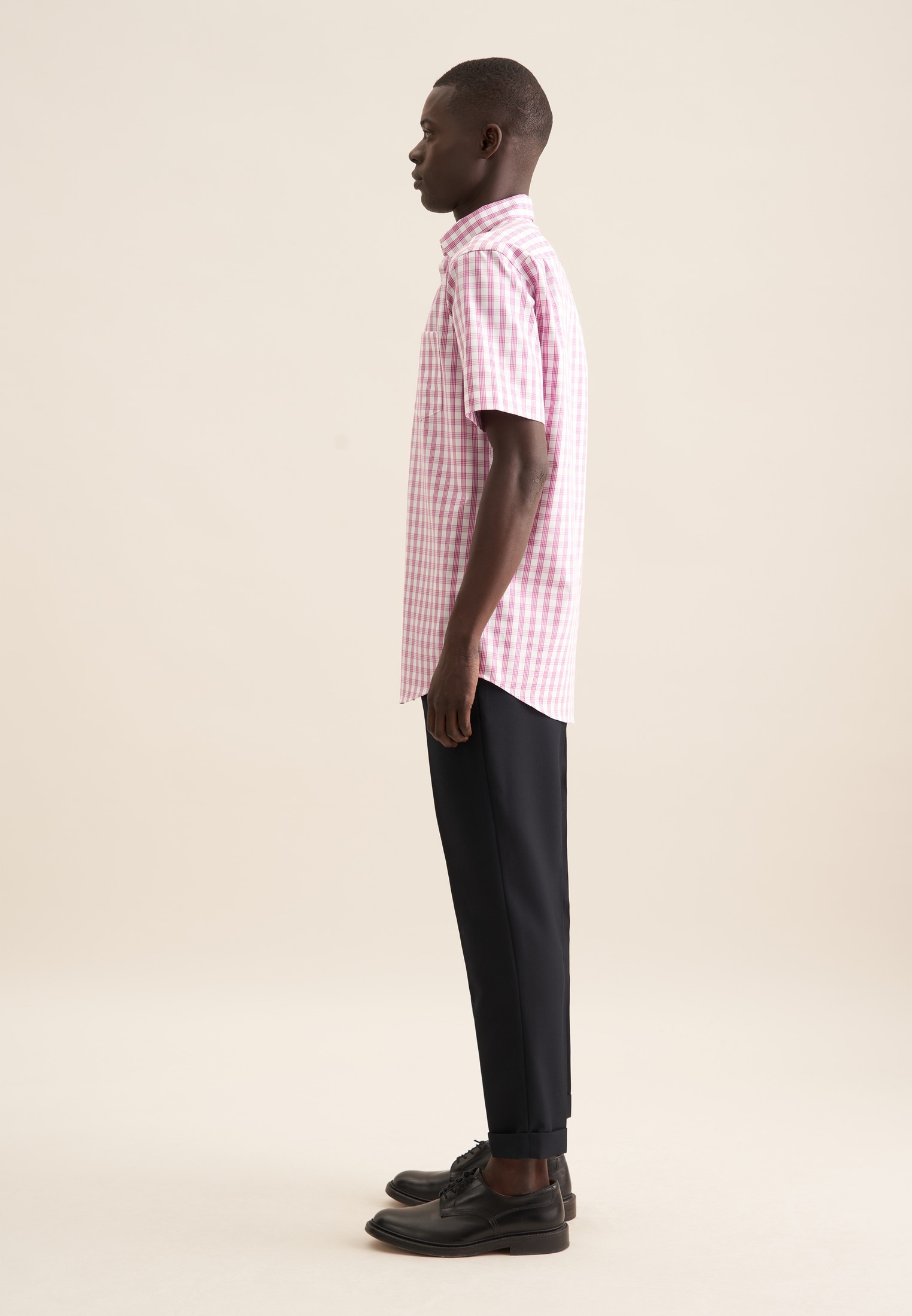 seidensticker Businesshemd »Regular«, Regular Kurzarm Button-Down-Kragen Karo