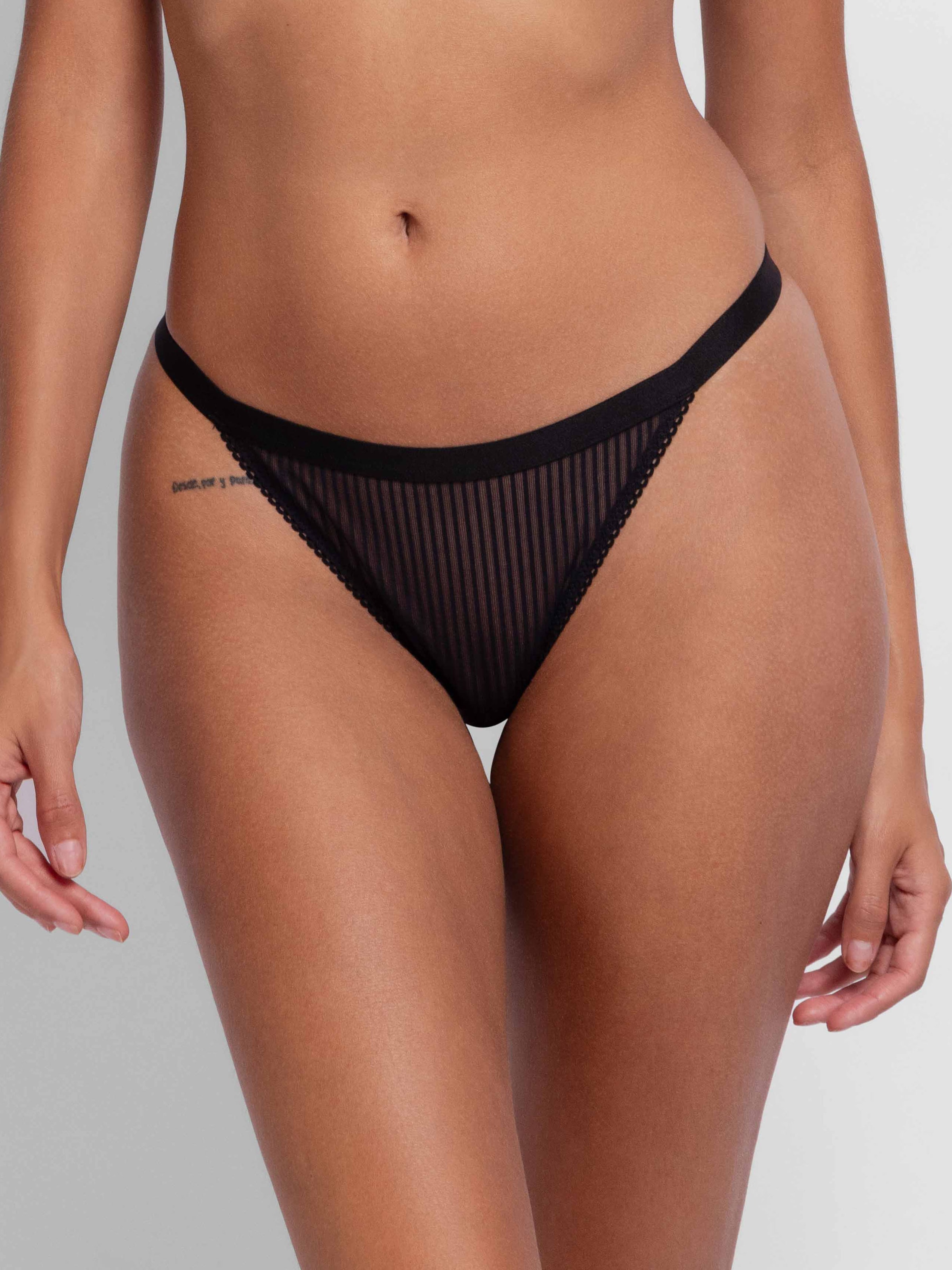 Dorina String »LAMINA-2PP«, (2er Pack), Mit gestreiftem Netzbesatz