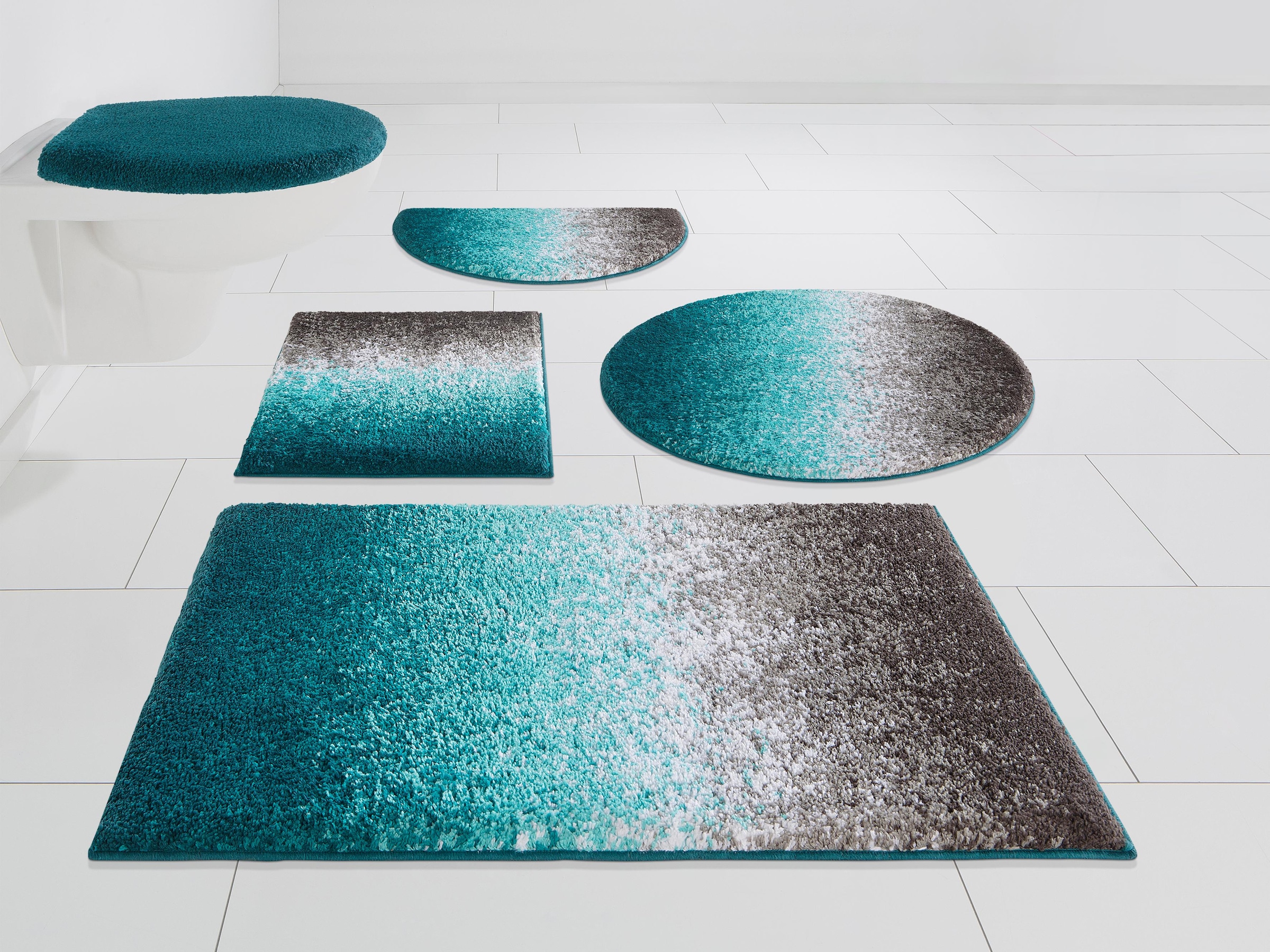 OTTO home Badematte "Elif, Badvorleger, Badezimmer Teppich" Höhe 15 mm ruts günstig online kaufen