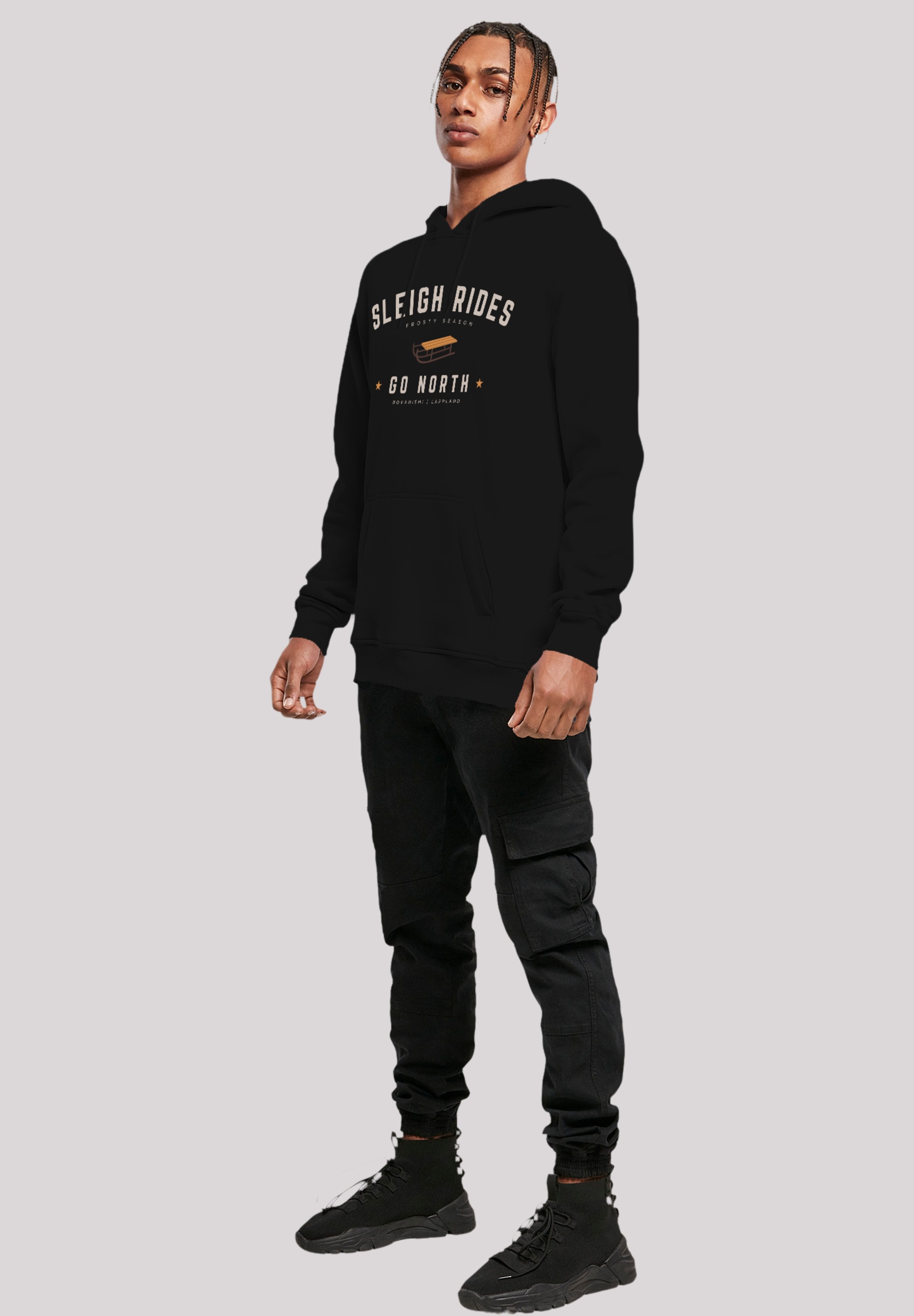 F4NT4STIC Kapuzenpullover »Schlittenfahren Weihnachten Christmas«, Weihnachten, Geschenk, Logo
