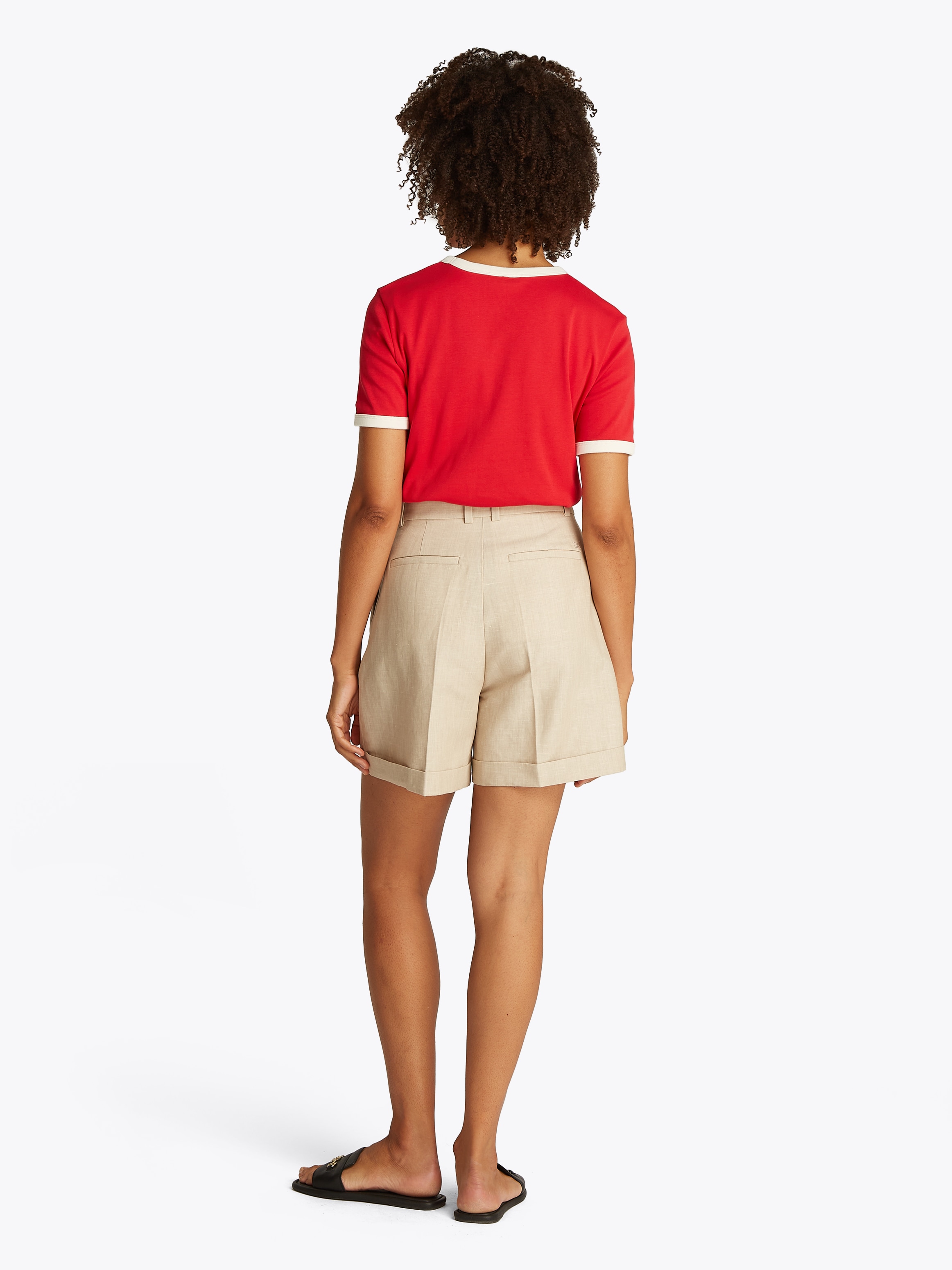 Tommy Hilfiger Shorts »LINEN MIX PLEATED SHORT«, mit Falten,kühlendes Premium Leinen