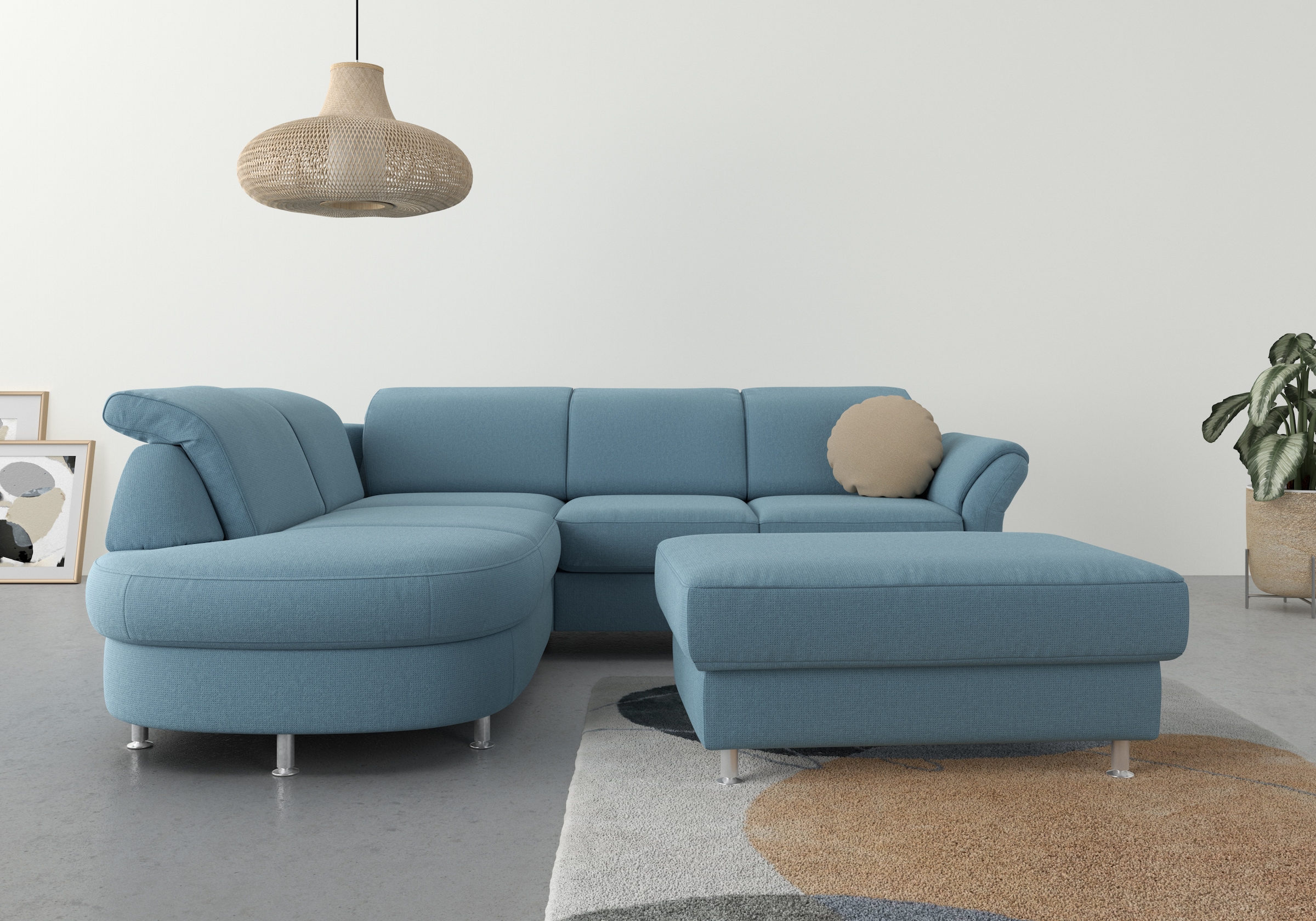 sit&more Ecksofa "Apulia L-Form" wahlweise Schlaffunktion, Bettkasten und Kopf- und Armteilverstellung