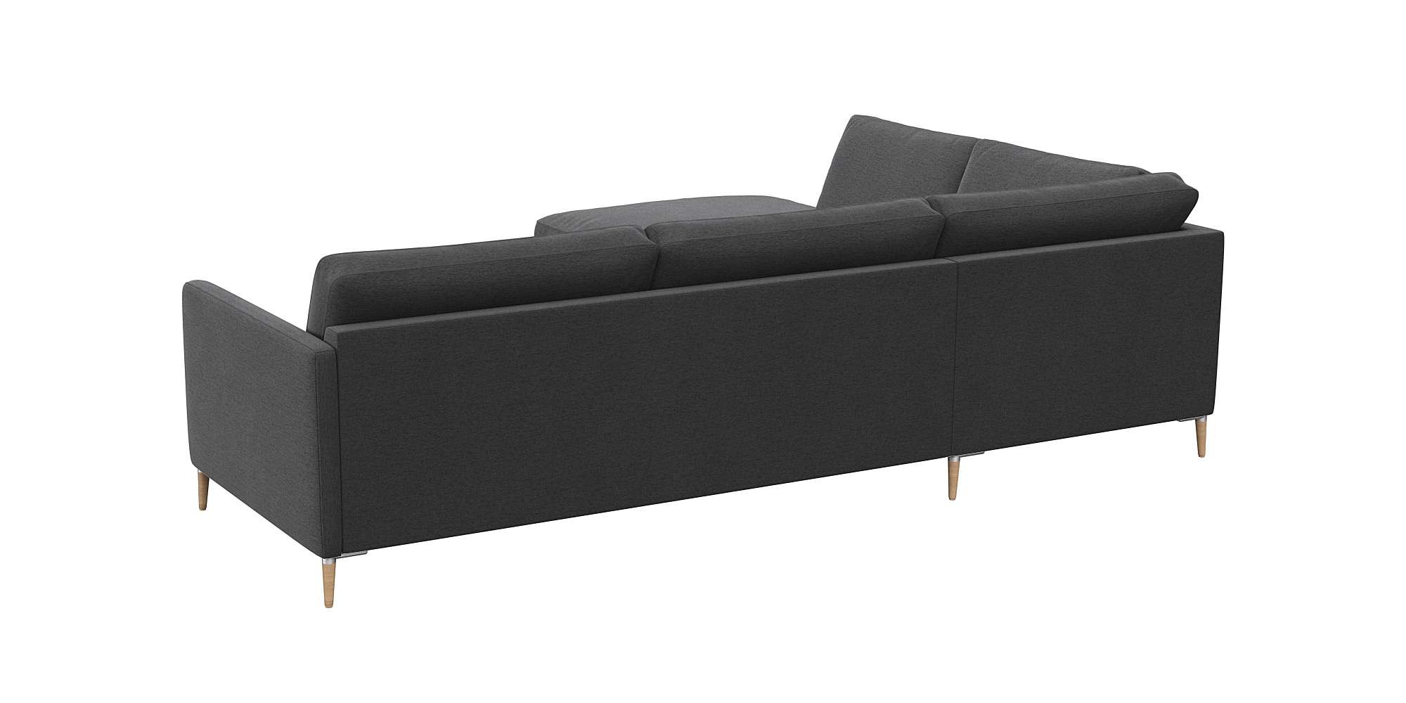 FLEXLUX Ecksofa »Fiore, L-Form«, schmale Armlehnen, Kaltschaum, Füße Alu+ Eiche