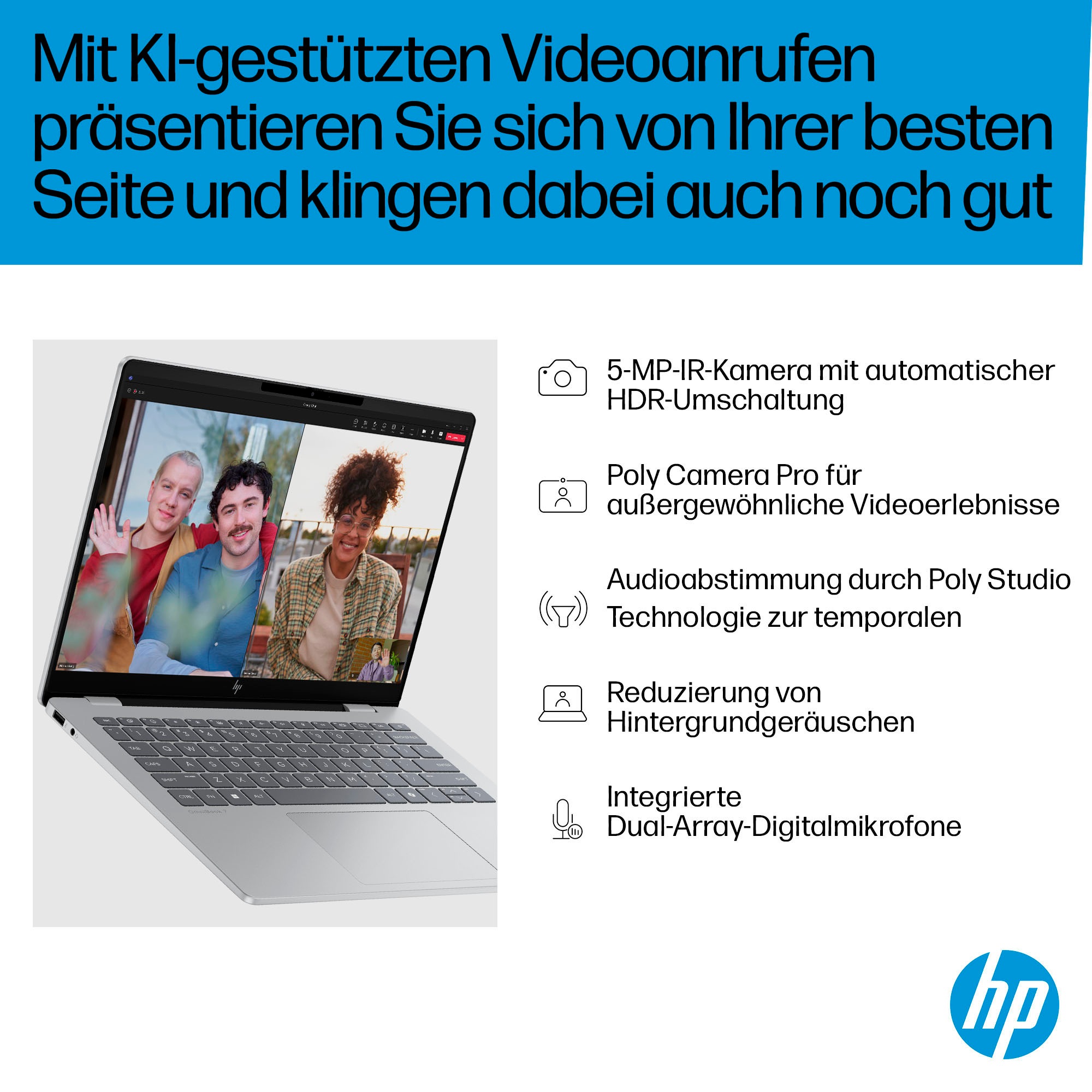 HP Notebook »OmniBook 7 14-fr0076ng«, 35,6 cm, / 14 Zoll, Intel, Core Ultra 7, ARC, 1000 GB SSD