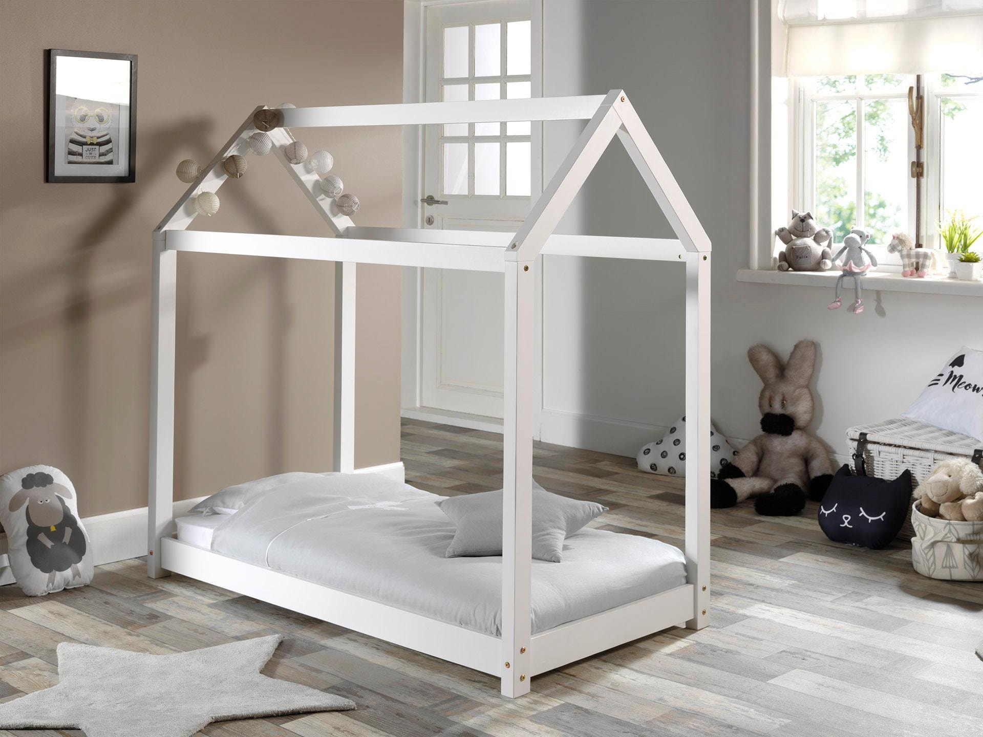 Vipack Kinderbett "Cabane, Kiefer massiv, Made in Europe, inklusive Rolllat günstig online kaufen