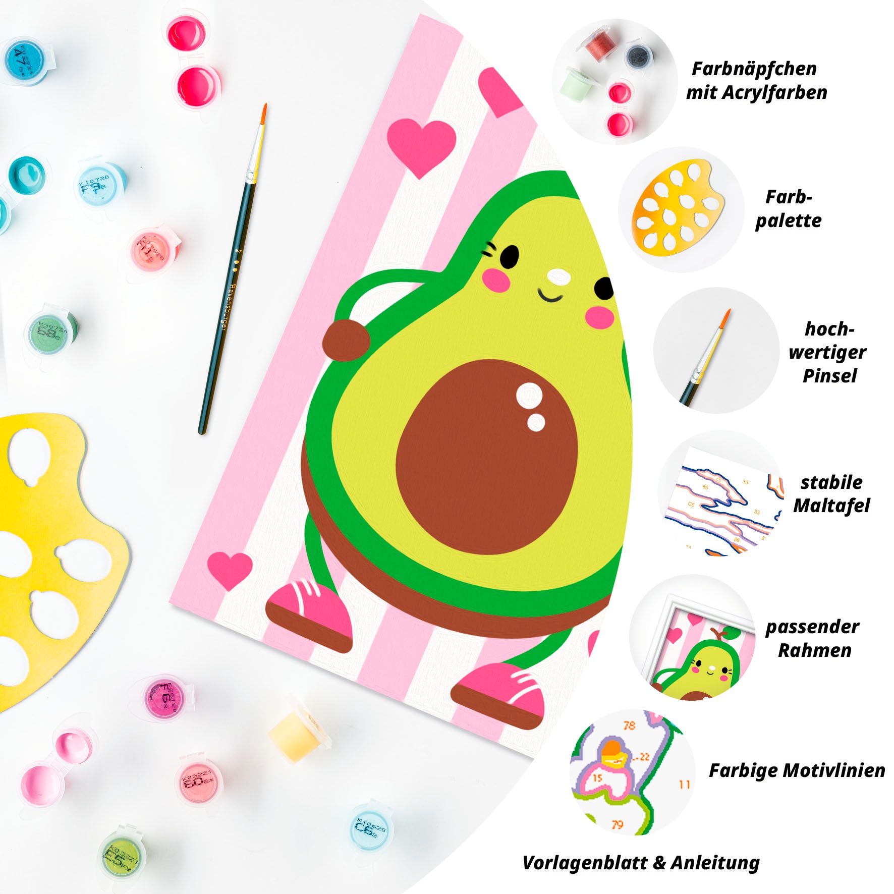 Ravensburger Malen nach Zahlen »CreArt, Avocado«, Made in Europe