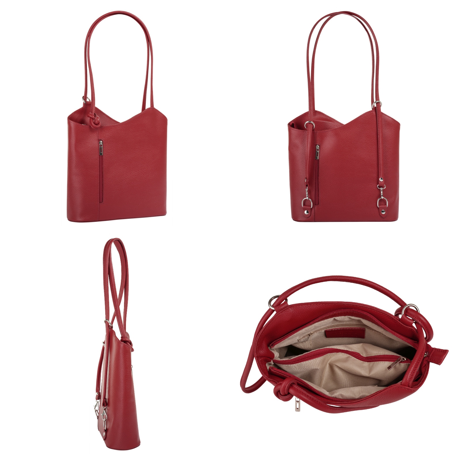 Cluty Cityrucksack, echt Leder, Made in Italy