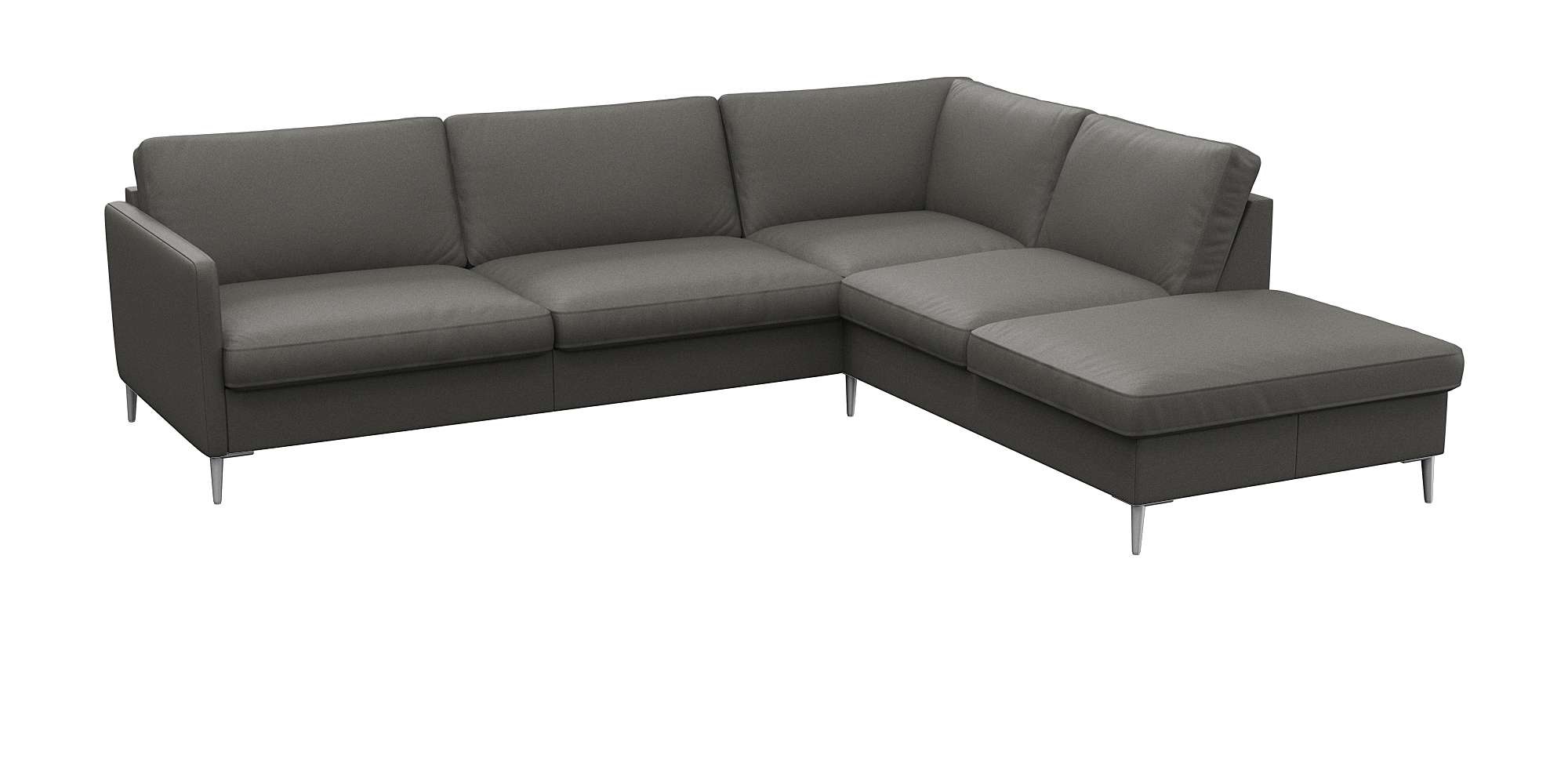 FLEXLUX Ecksofa »Fiore, L-Form, bequem und komfortabel durch hochwertigem Sitzaufbau«, schmale Armlehnen, Kaltschaum, Füße Alu