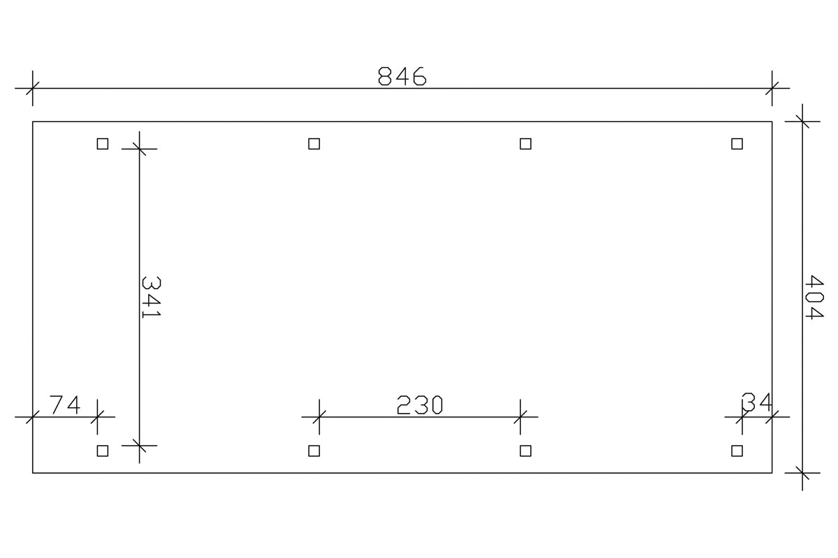 Skanholz Einzelcarport »Emsland« Massivholz 341 cm weiß versch. Farben