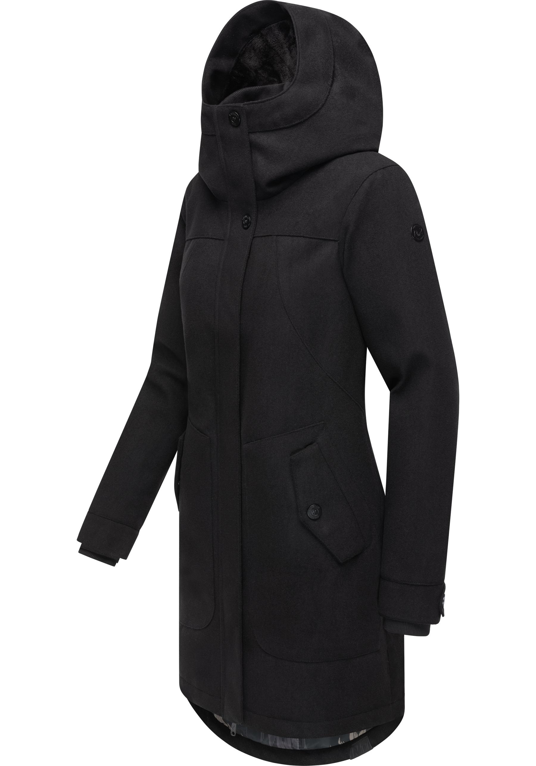 Ragwear Wintermantel "Jannisa Coat", Klassischer Damen Kurzmantel mit Kapuz günstig online kaufen