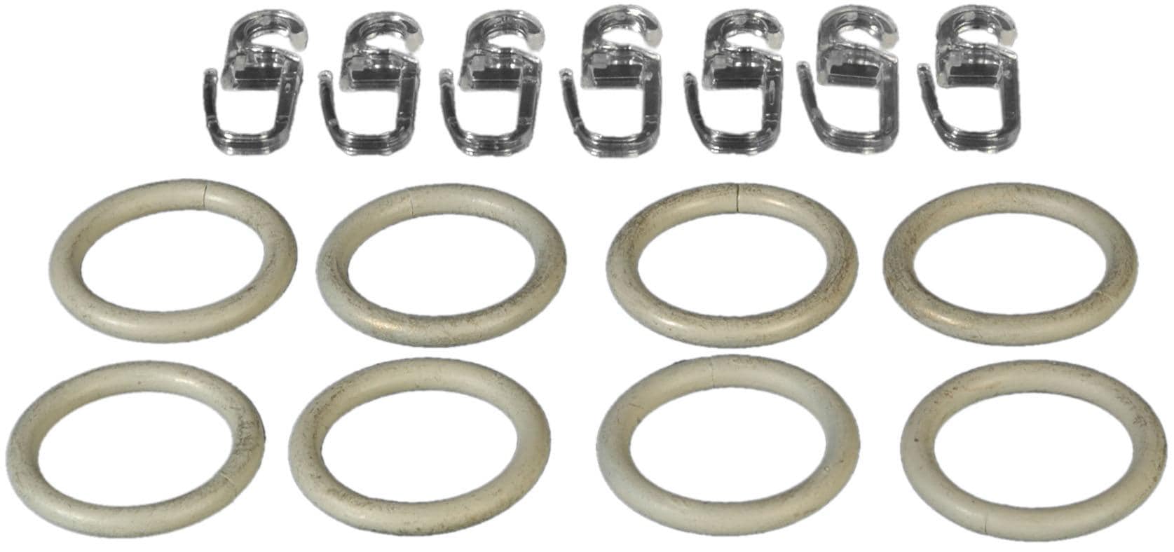 Gardinenring, (Set, 8 St., mit Faltenlegehaken), für Gardinenstangen Ø 16 mm