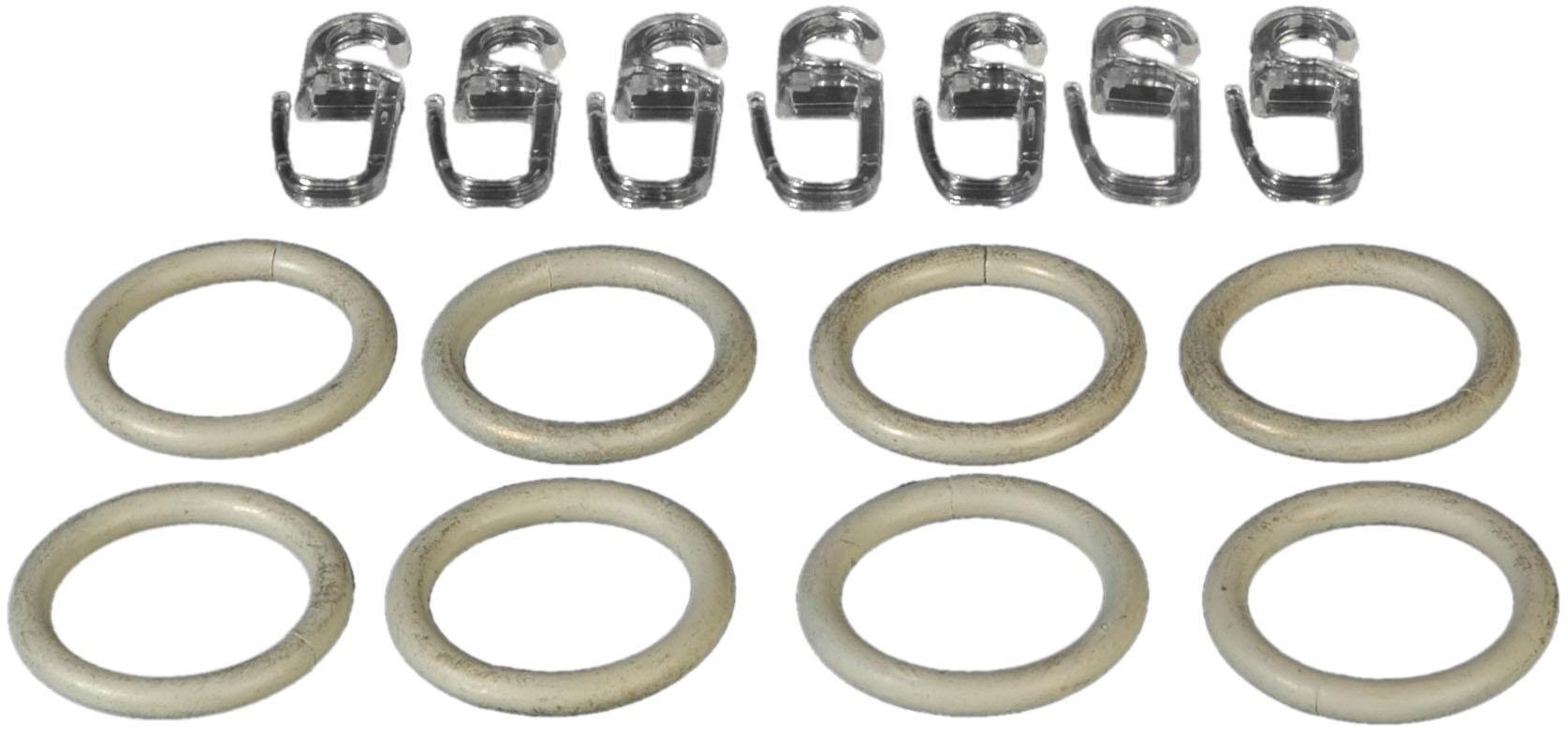 Liedeco Gardinenring, (Set, 8 St., mit Faltenlegehaken), für