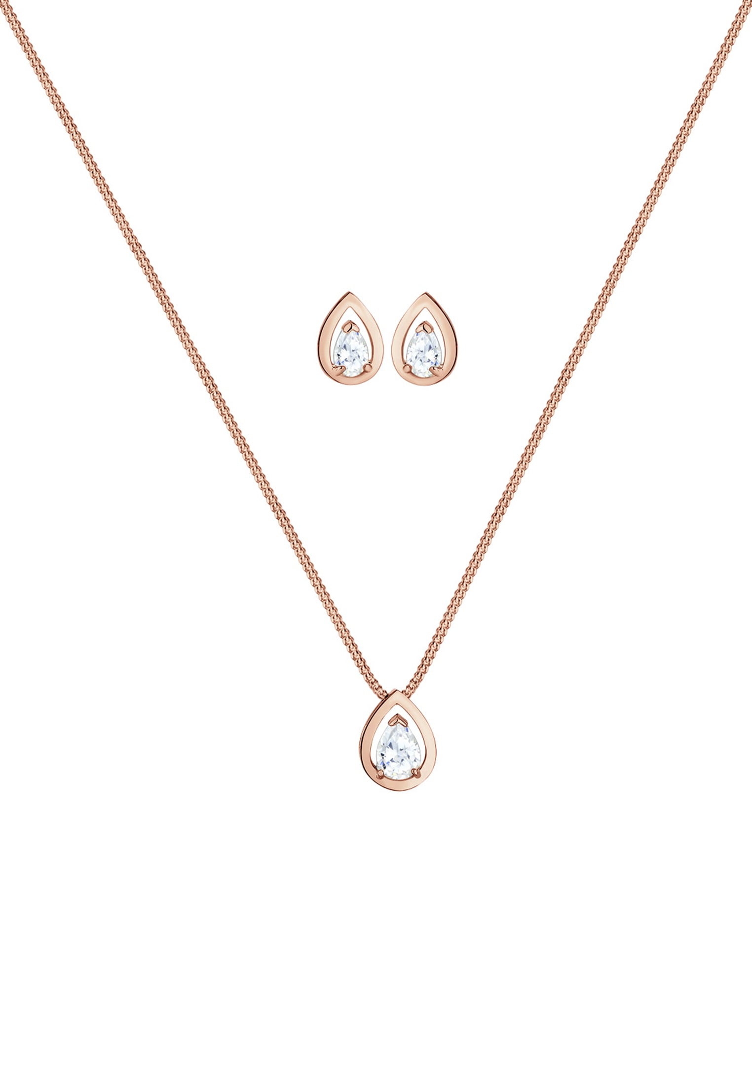Elli Schmuckset »Set Tropfen Zirkonia Weiß 925 Sterling Silber«