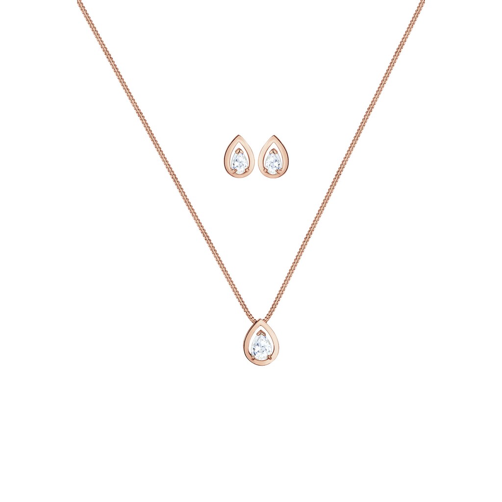 Elli Schmuckset »Tropfen Drop Zirkonia Klassik 925 Sterling Silber«