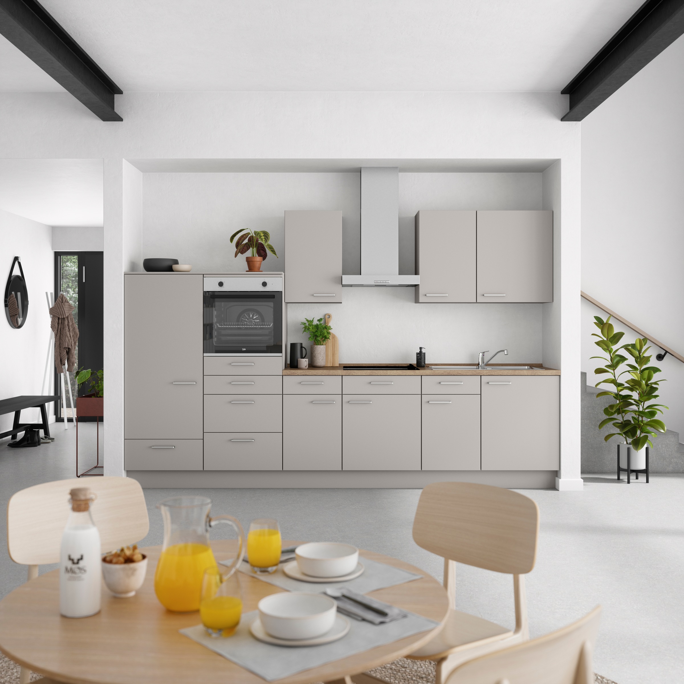 nobilia® Küchenzeile »"Touch I"«, vormontiert, Ausrichtung wählbar, Breite 330 cm, wahlw. mit E-Geräten