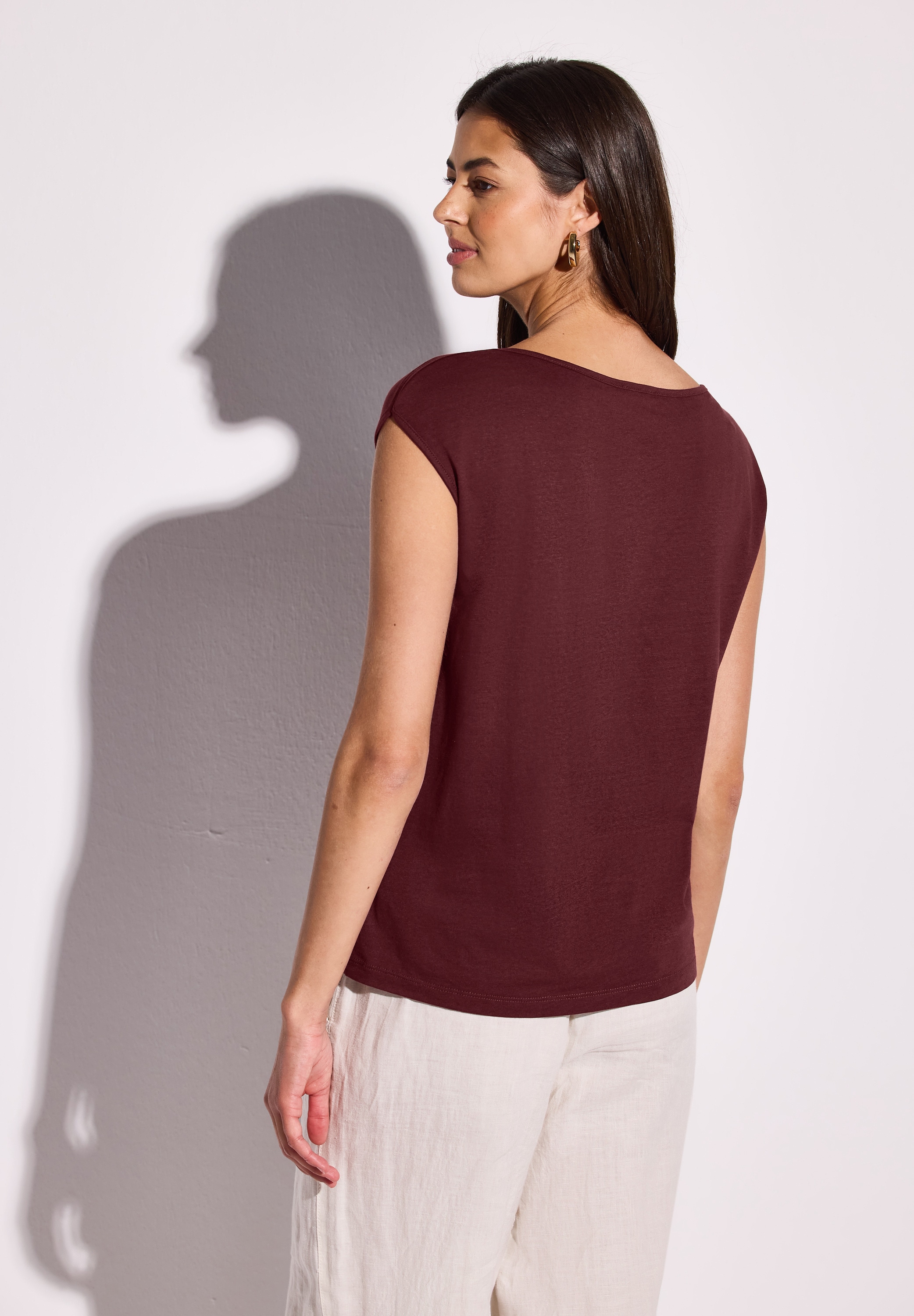 STREET ONE T-Shirt, mit U-Boot-Ausschnitt