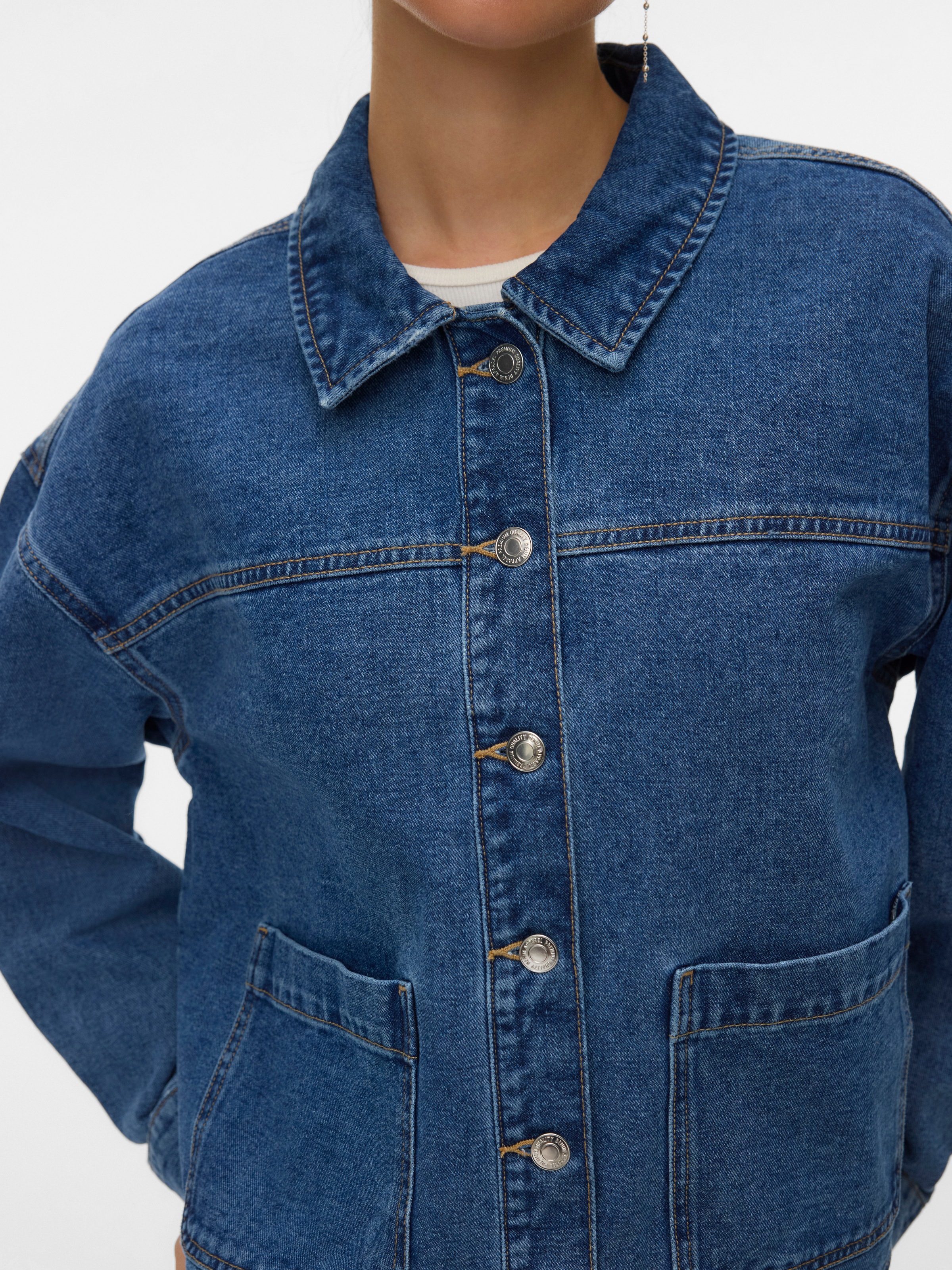 Thumbnail - Vero Moda Jeansjacke "VMJAMIE LS DENIM SHACKET MIX NOOS" Baumwollmischung