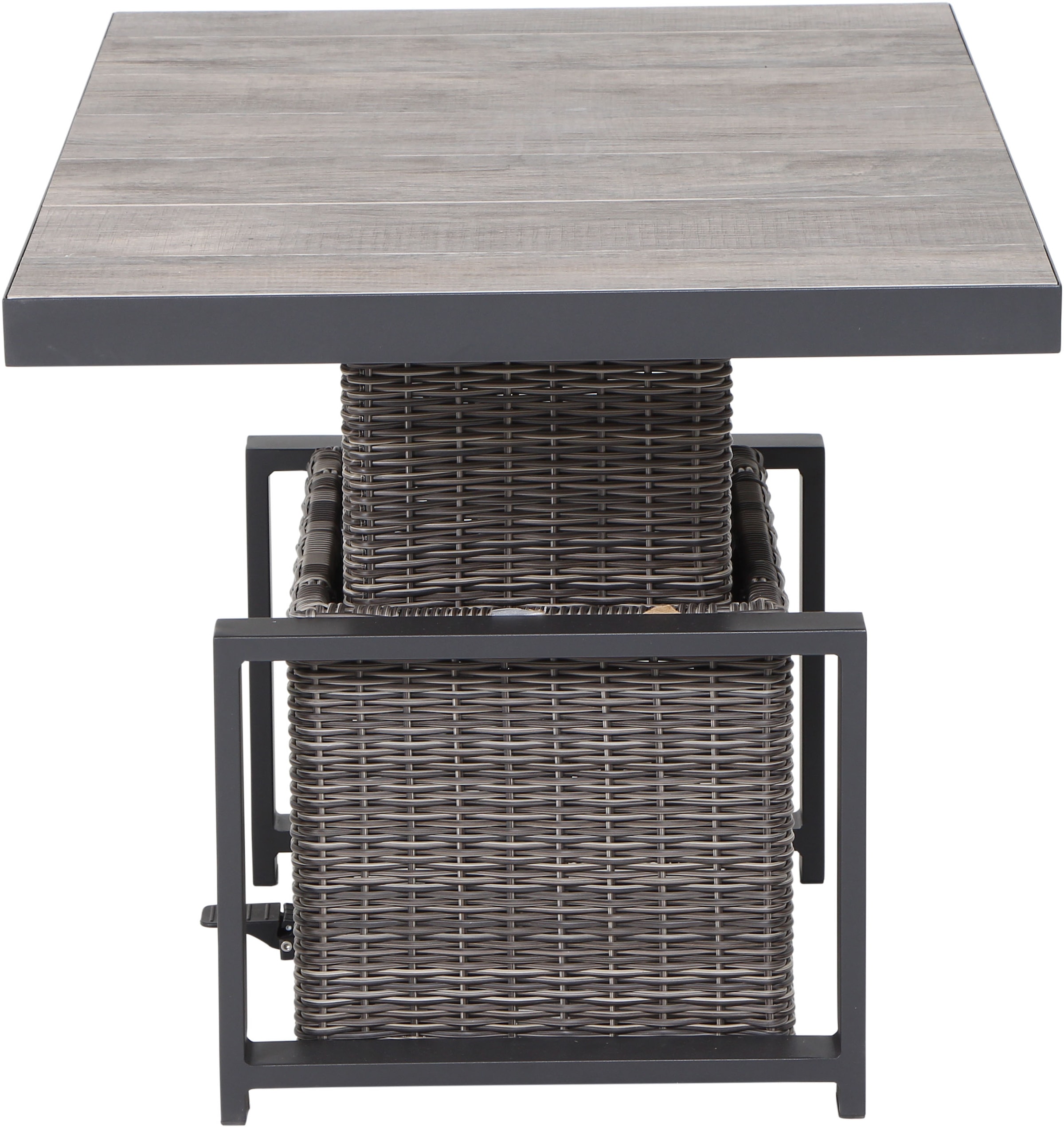 Siena Garden Gartentisch »CORIDO Lift-Tisch 130x75cm charcoal grey« Aluminiumgestell matt anthrazit, Tischplatte aus Keramik, washed grey