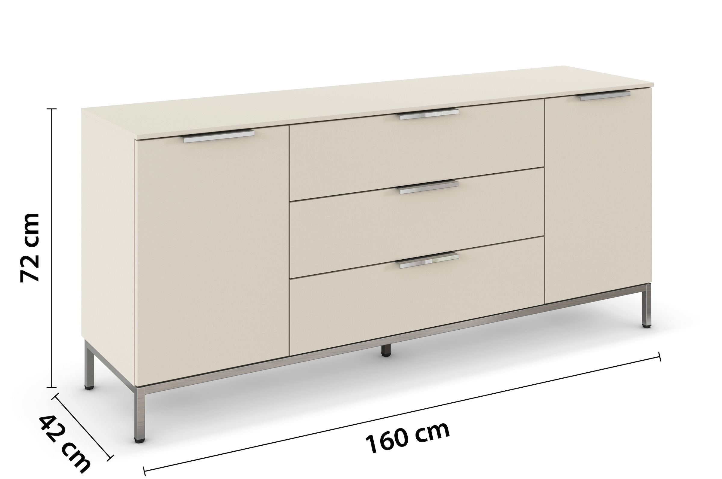 rauch Kombikommode »Kommode Türkommode Sideboard Kombikommode FLIPP«, (Breite 160 cm mit 2 Einlegeböden), 2-türig mit 3 Schubladen und Soft-Close-Funktion