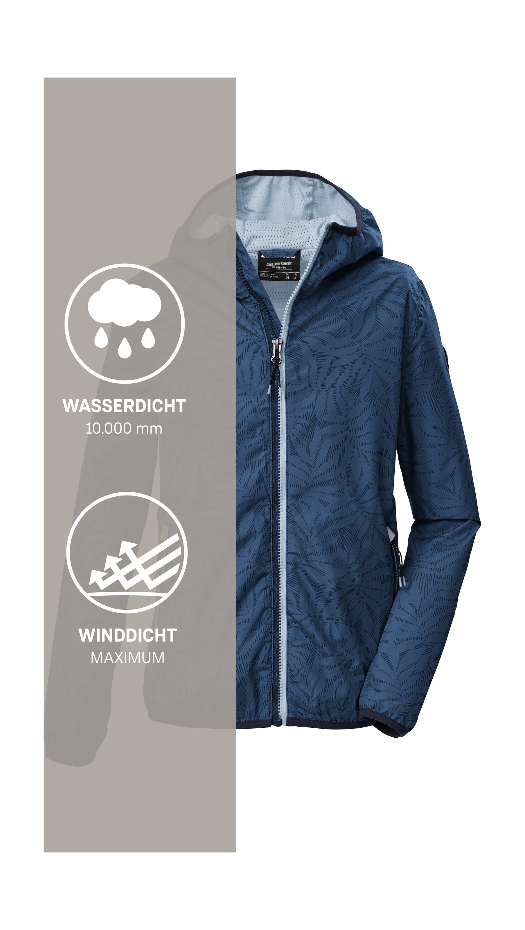 Killtec Funktionsjacke »KOS 163 GRLS JCKT« Leichte, wasserdichte Mädchenjacke mit reflektierenden Elementen