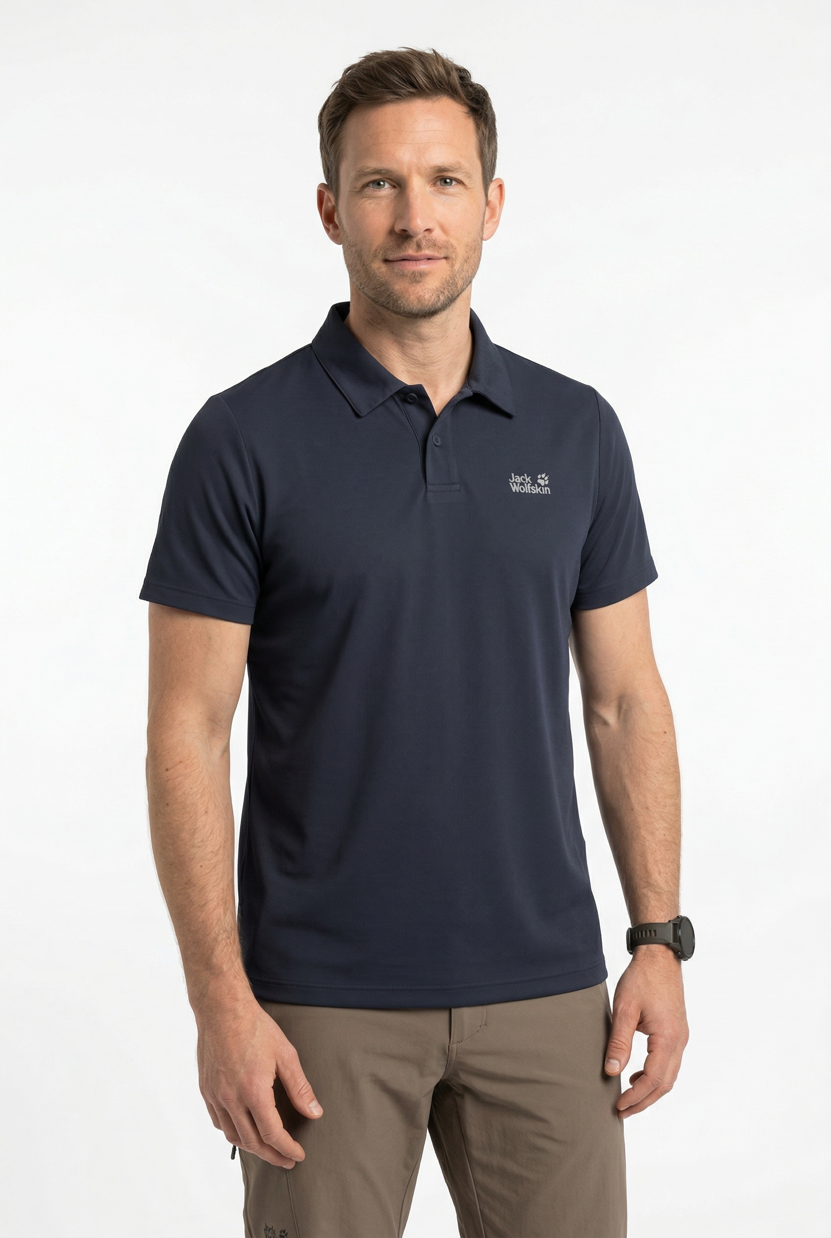 Jack Wolfskin Poloshirt "ESSENTIAL POLO M" mit Polokragen, aus Baumwolle, atmungsaktiv, Kurzarm, normale Länge