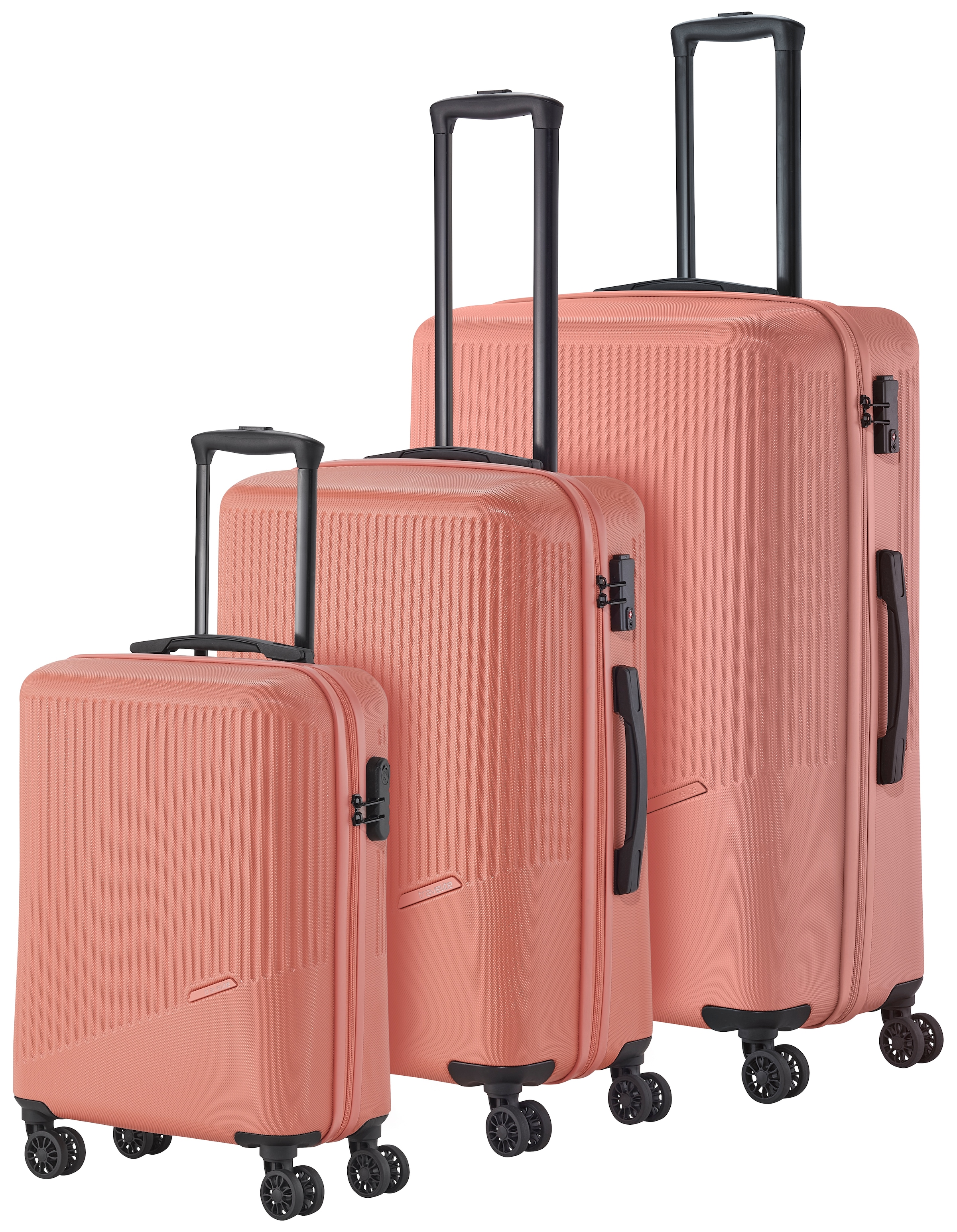 travelite Trolleyset »BALI 4w L/M/S«, (Set, 3 tlg., Hartschalen Trolley Set), Kofferset Reisegepäck Reisekoffer Hartschallenkoffer TSA Schloss