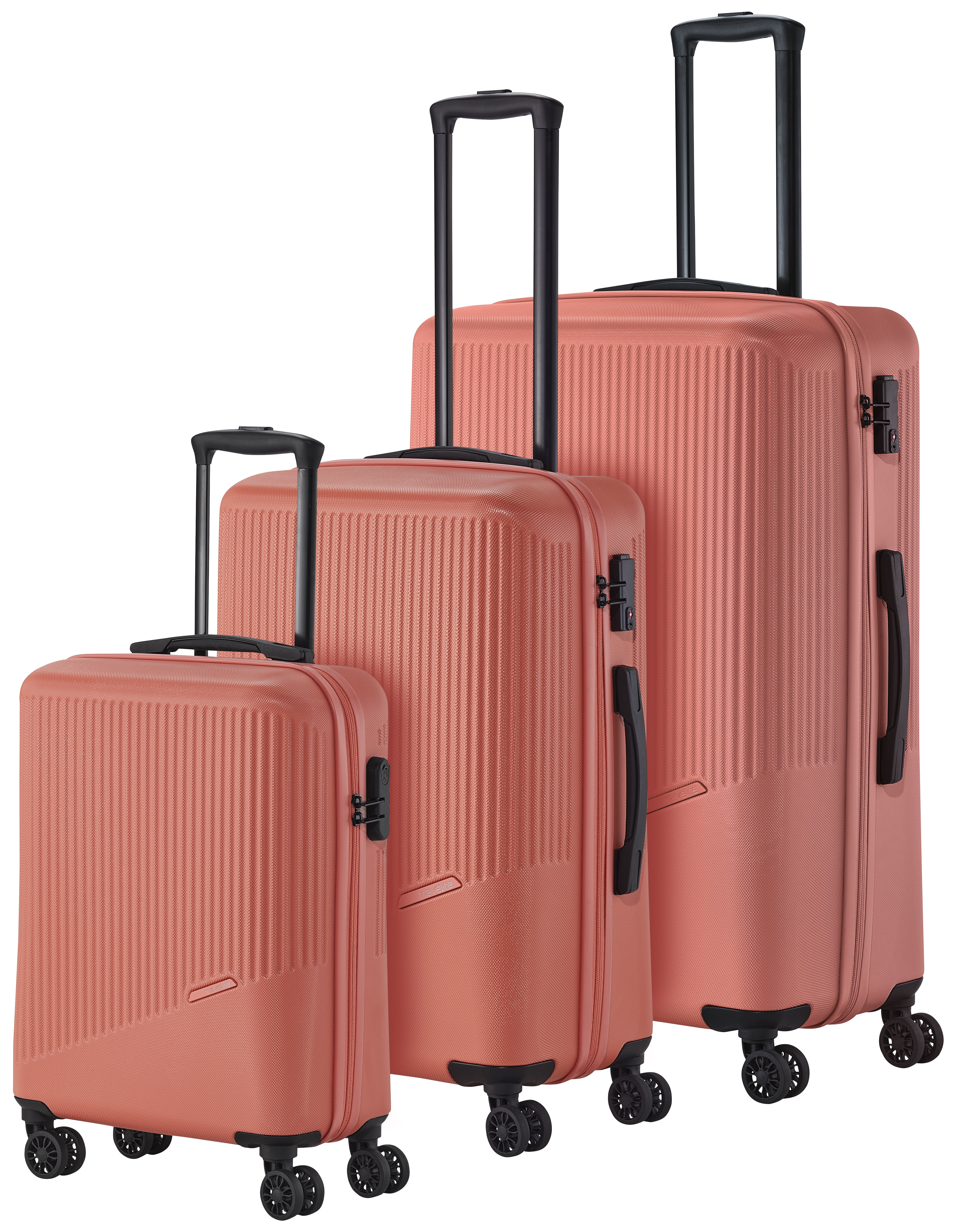 TRAVELITE Trolleyset "BALI 4w L/M/S", orange, ABS, unifarben, Koffer-Sets, Kofferset Reisegepäck Reisekoffer Hartschallenkoffer TSA Schloss