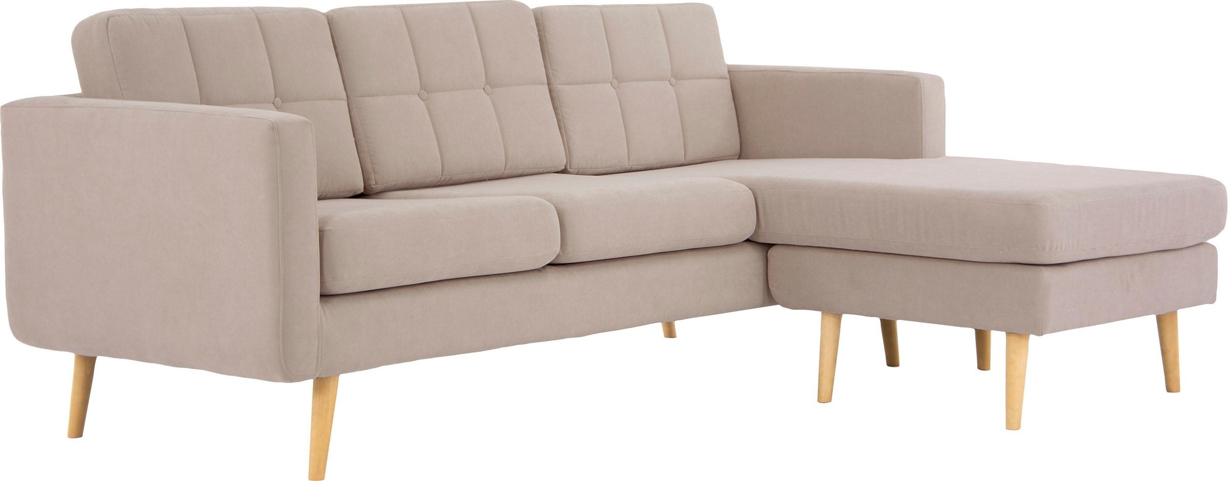 Home affaire Ecksofa »Brest L-Form«, mit Knopfheftung und Steppung im Rücken, geradliniges Design