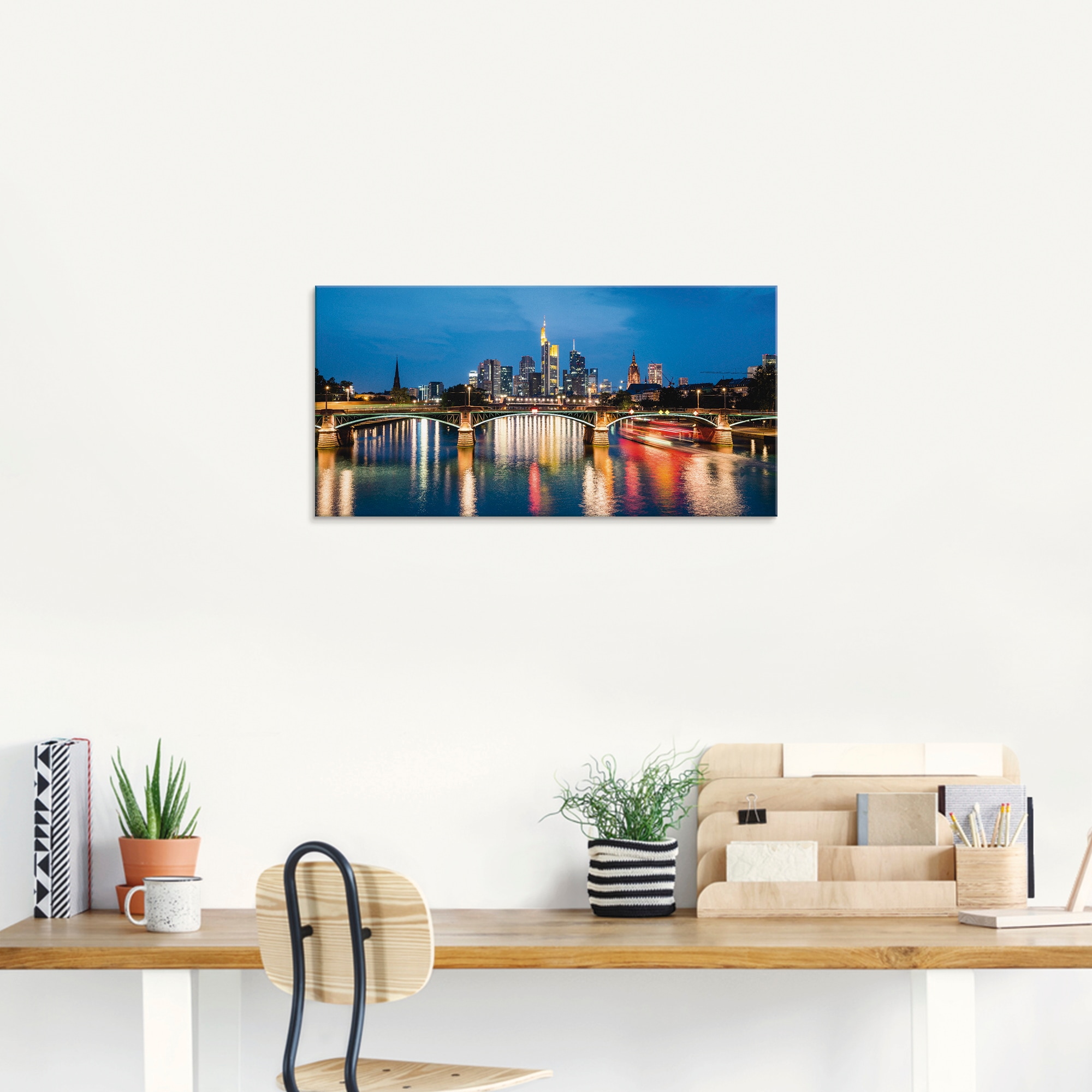 Artland Glasbild »Frankfurt am Main zur Nacht«, Deutschland, (1 St.), in verschiedenen Größen