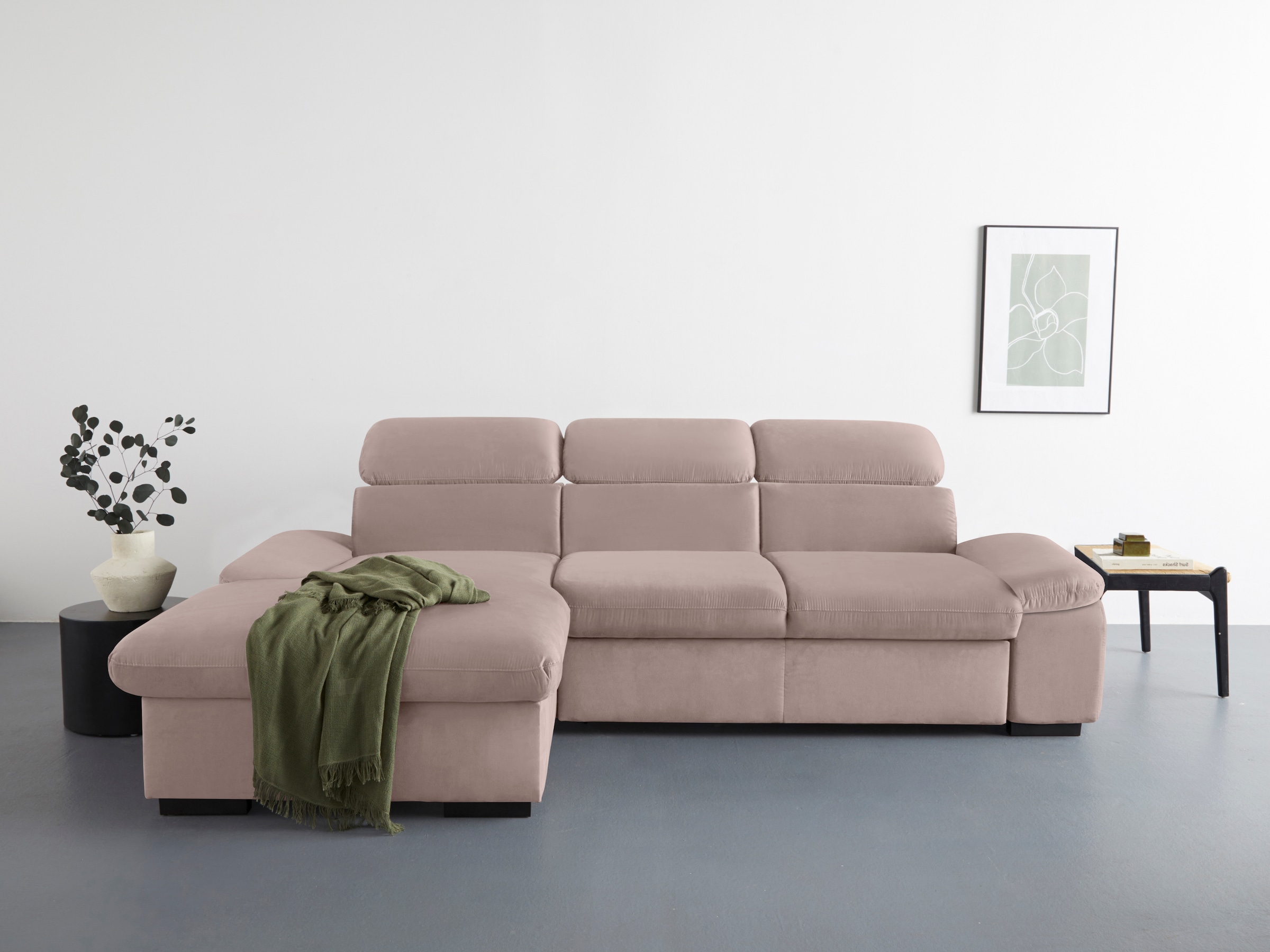 COTTA Ecksofa "Lola L-Form mit Kopfteilfunktion & Hocker", (Set, mit Hocker günstig online kaufen