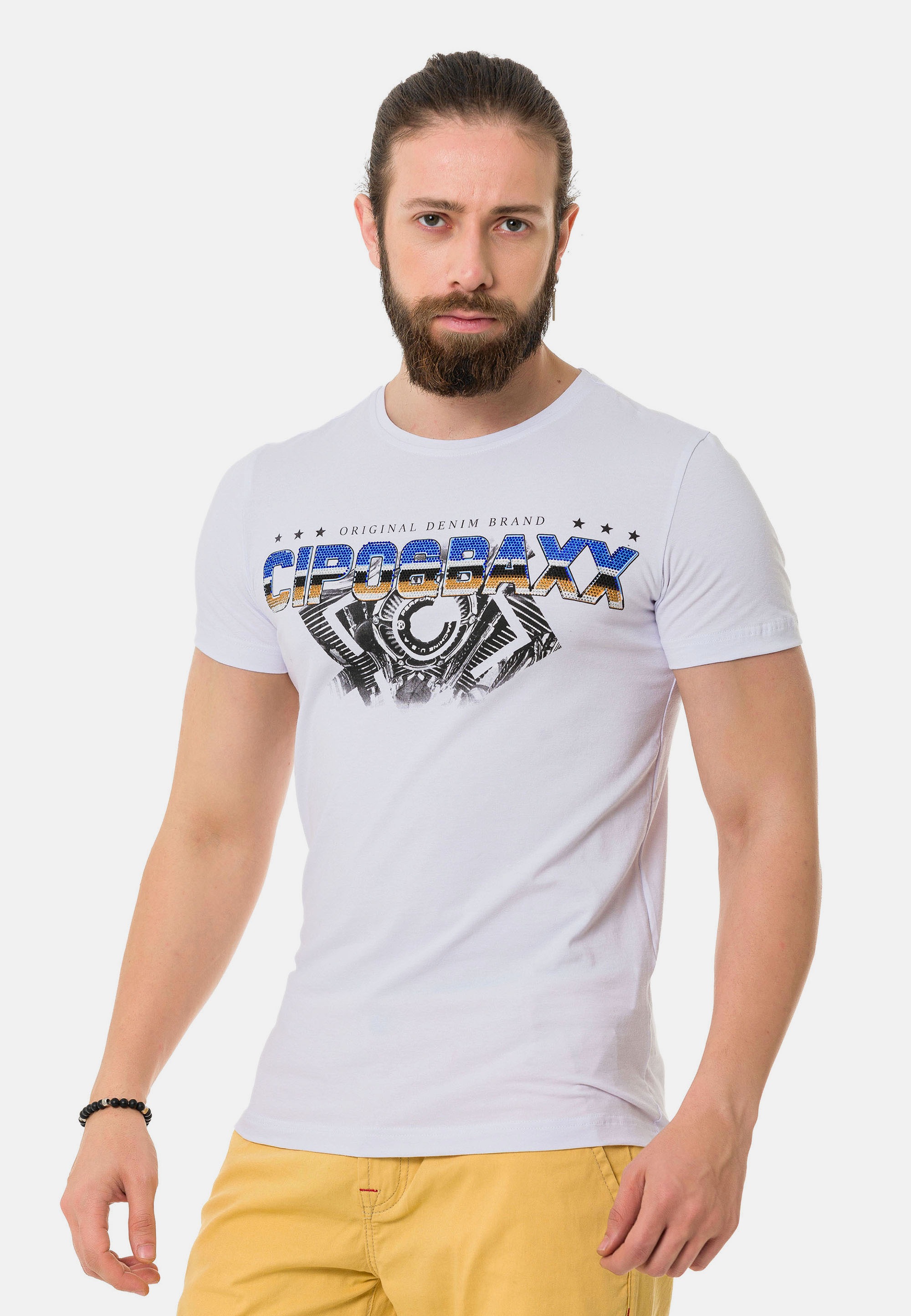 Cipo &amp; Baxx T-Shirt mit trendigem Marken-Schriftzug