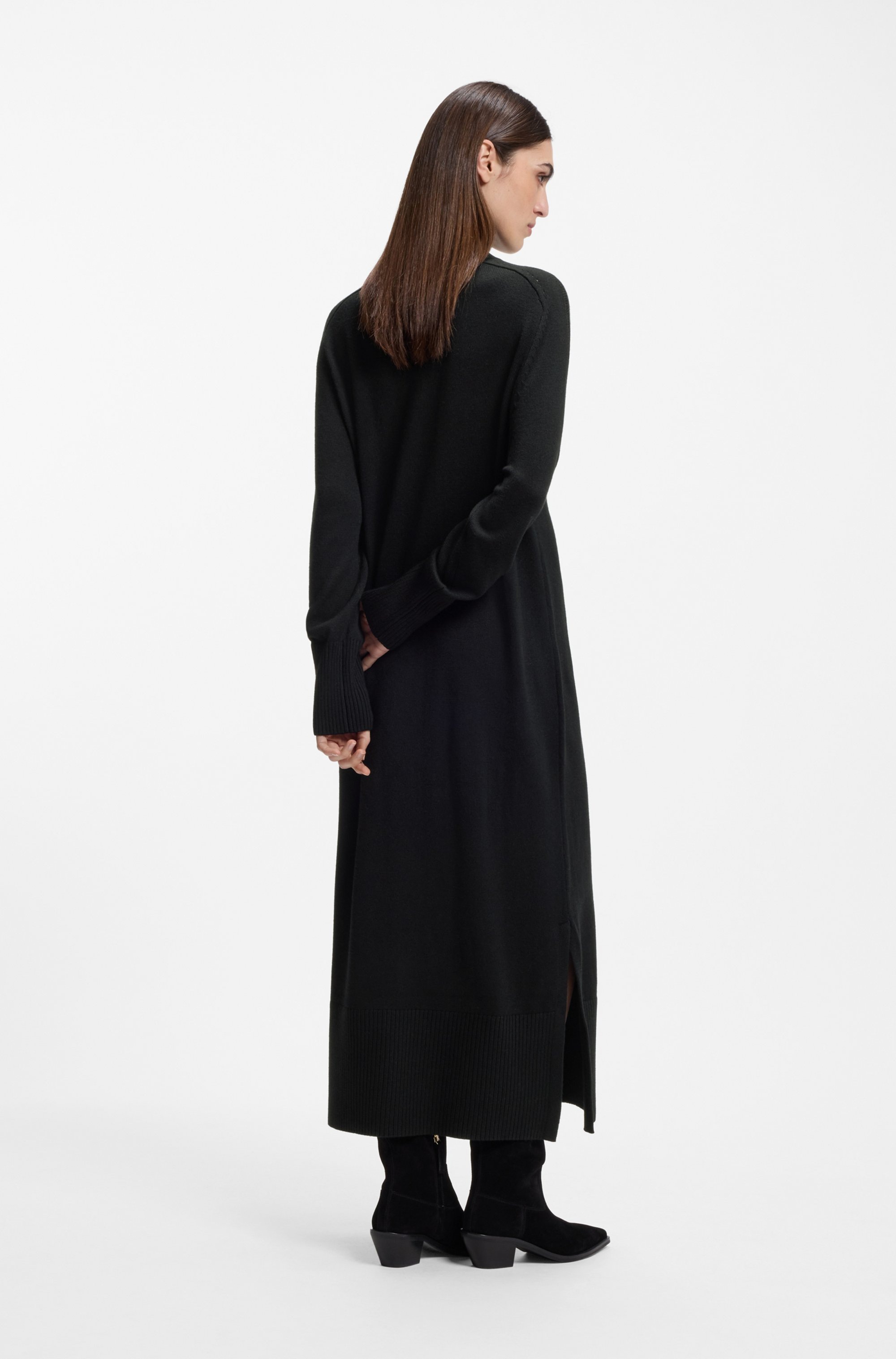 BOSS ORANGE Strickkleid "Fagliatelle Premium Damenmode" Ohne Taschen im wei günstig online kaufen