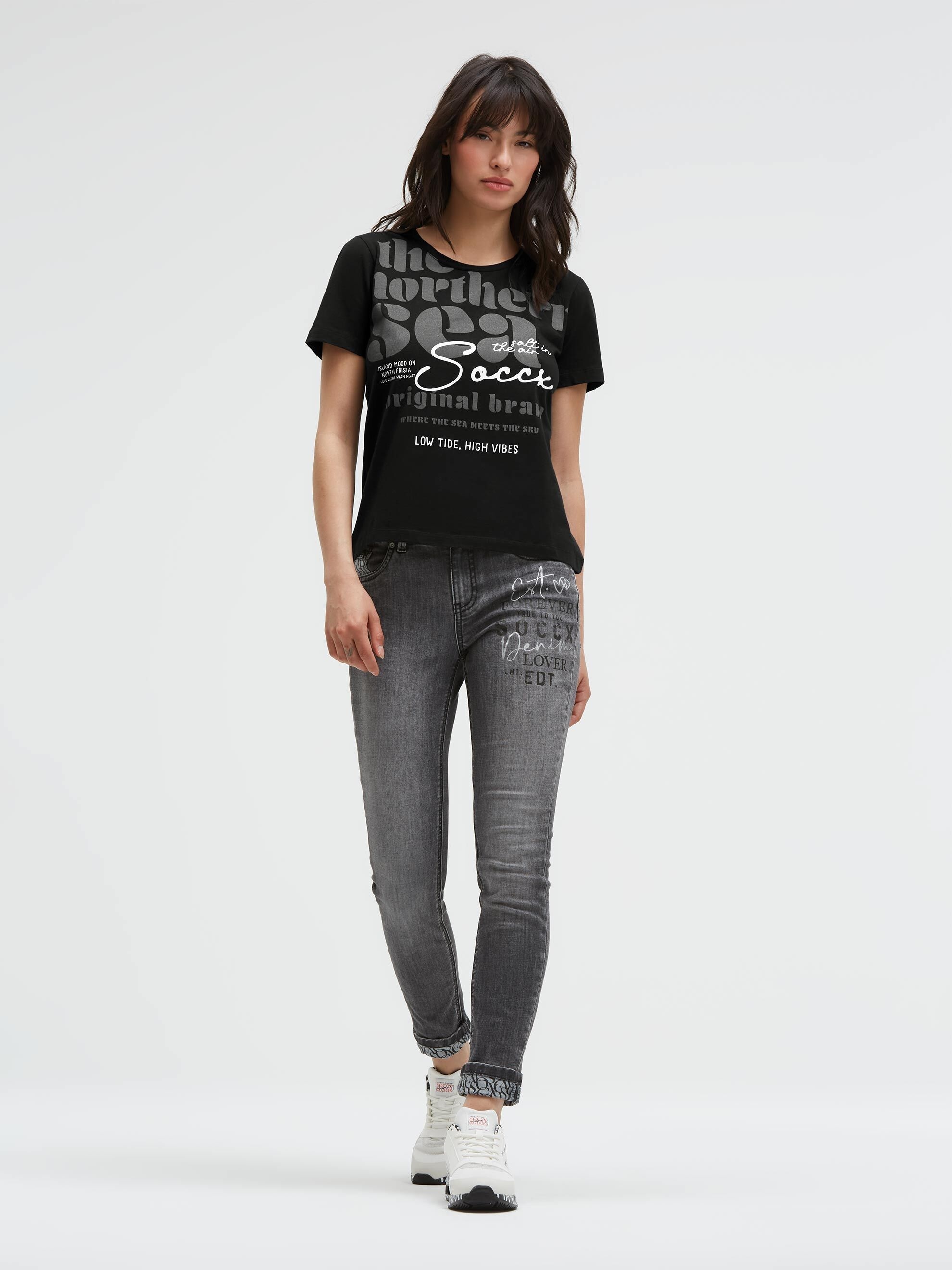 SOCCX Rundhalsshirt mit Necktape