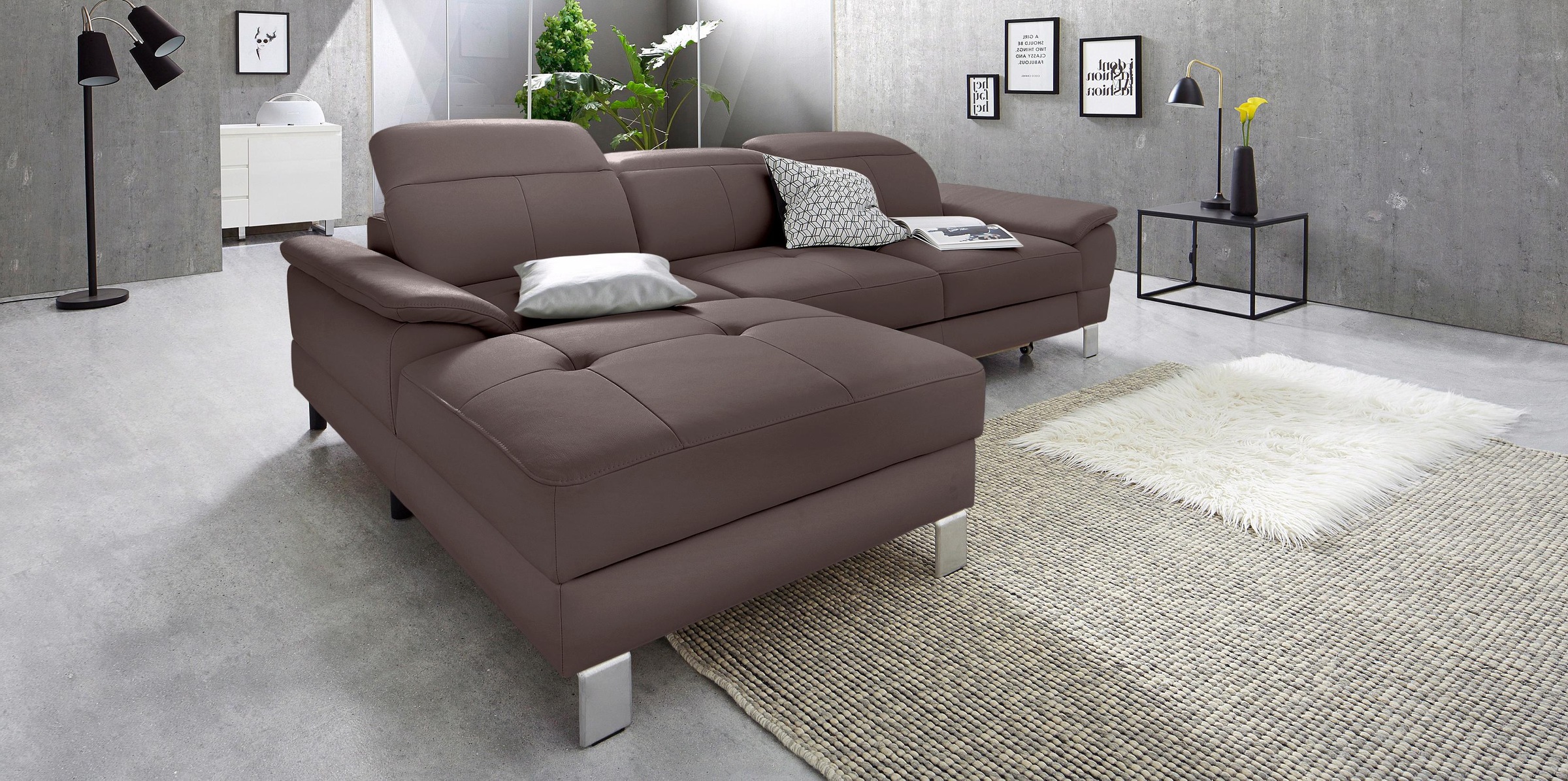 sofa Rückenverstellung, exxpo inkl. mit Kopf- | wahlweise bestellen Ecksofa, bzw. fashion BAUR - Bettfunktion
