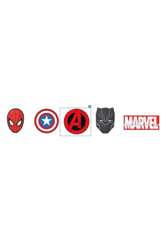 Schuhanstecker »Jibbitz™ Marvel Comics«, (Set, 5 tlg., Kein Spielzeug. Nicht geeignet...