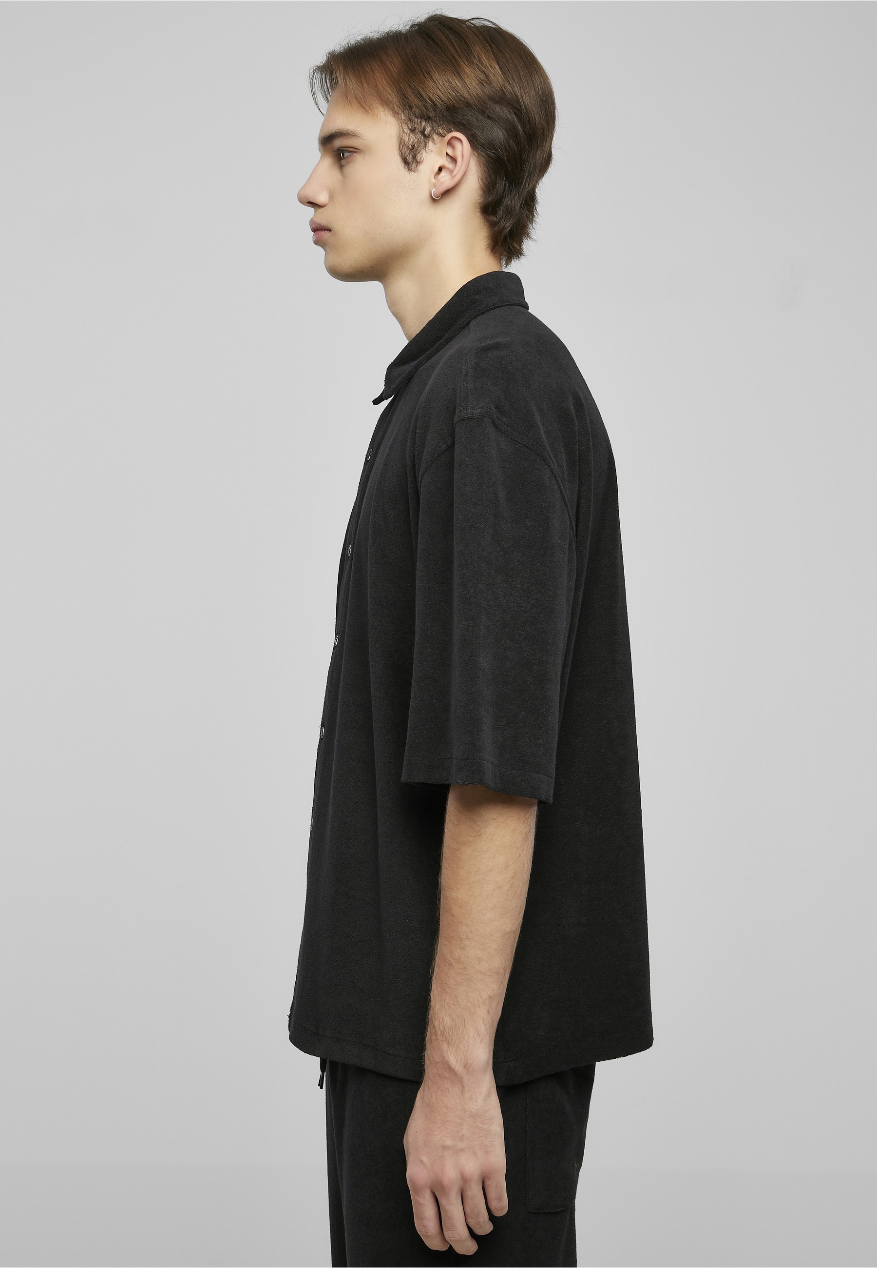 URBAN CLASSICS Langarm-Poloshirt »Urban Classics Herren Boxy Towel Shirt« 1 Stk.