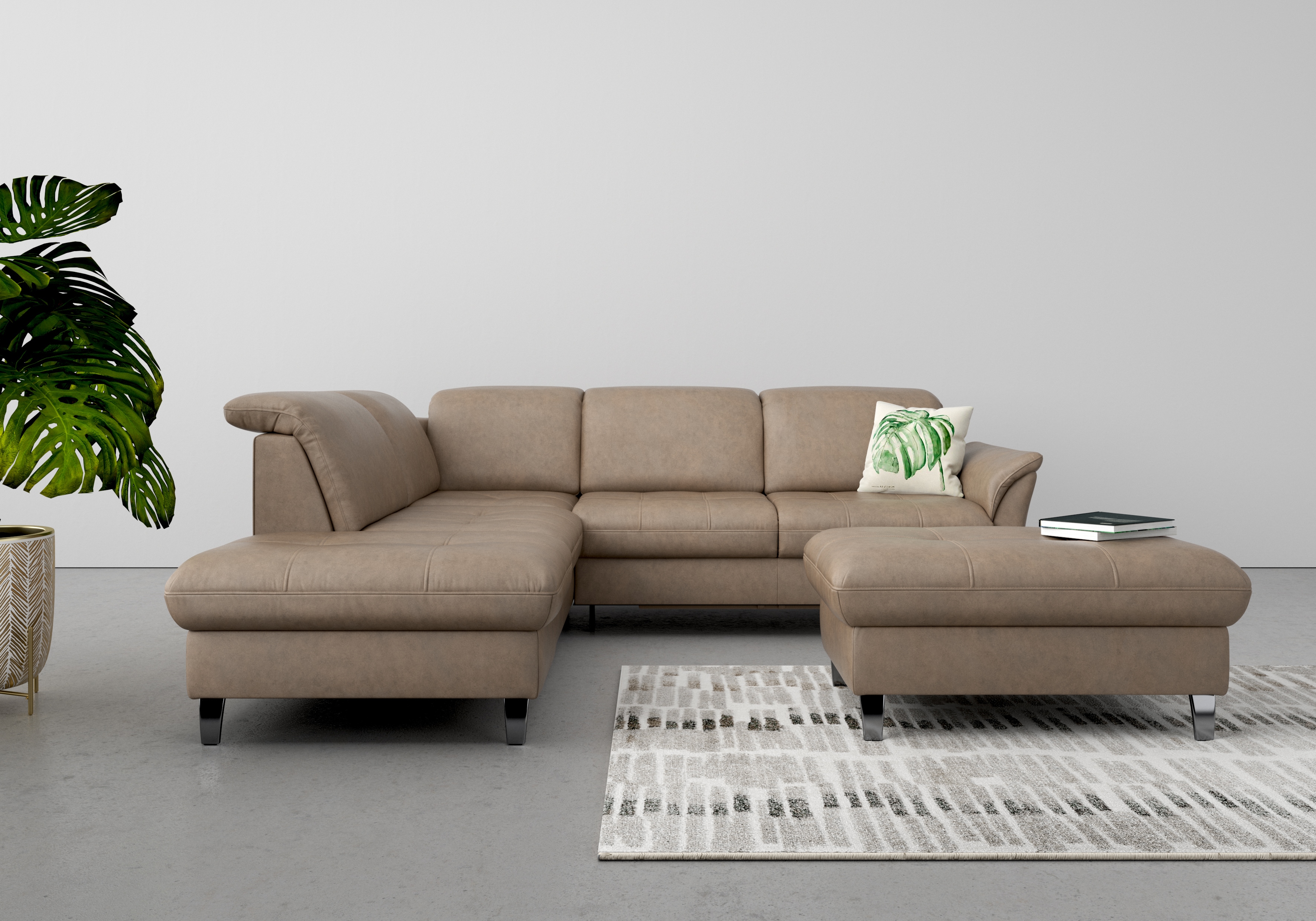 sit&more Ecksofa "Maggiore L-Form" wahlweise mit Kopfteilverstellung, Schlaffunktion und Stauraum