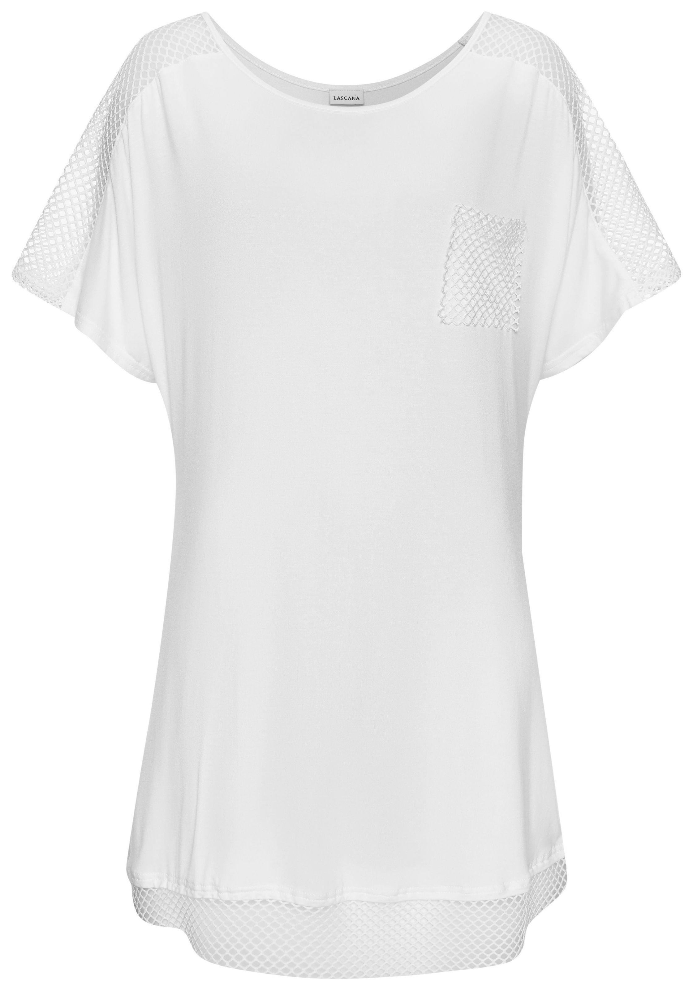 LASCANA Longshirt, mit Mesheinsätzen, Shirtkleid, Strandkleid, lockere Pass günstig online kaufen