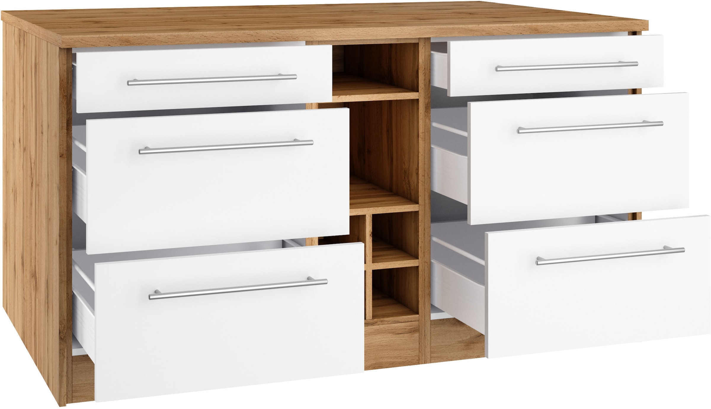 HELD MÖBEL Kücheninsel »Wien«, Breite 153 cm, MDF-Fronten, Flaschenregal