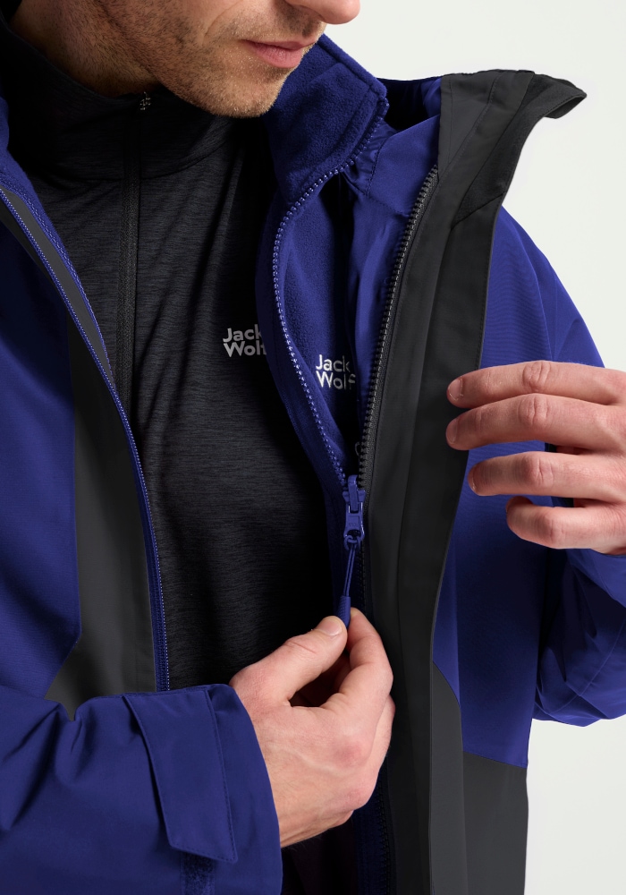 Jack Wolfskin 3-in-1-Funktionsjacke »STONETRAIL 3IN1 JKT M« mit Kapuze 3-in-1 Jacke, wasserdicht, warm und atmungsaktiv