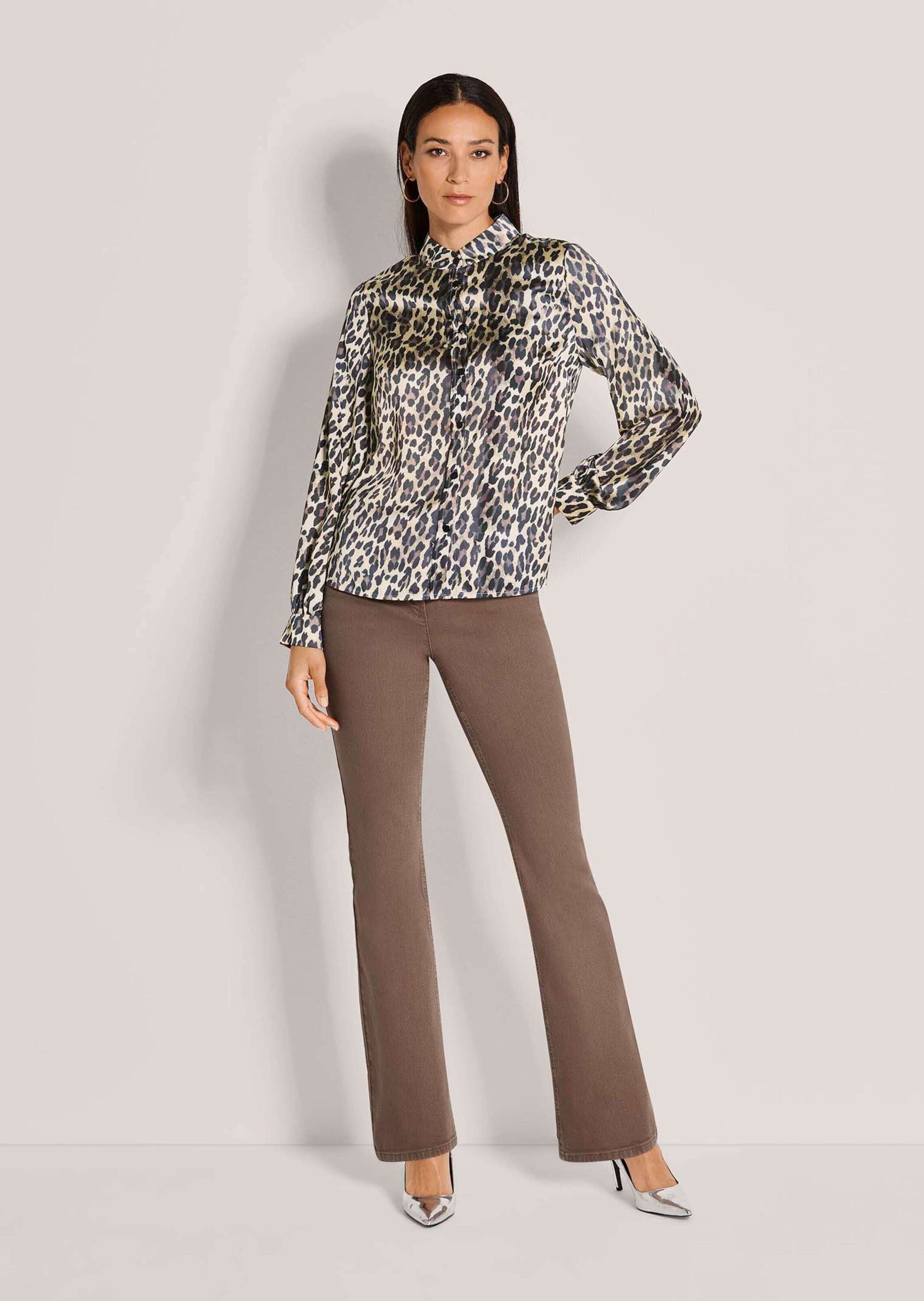 MADELEINE Langarmbluse »Bluse Viskosebluse mit Leopardenmuster«