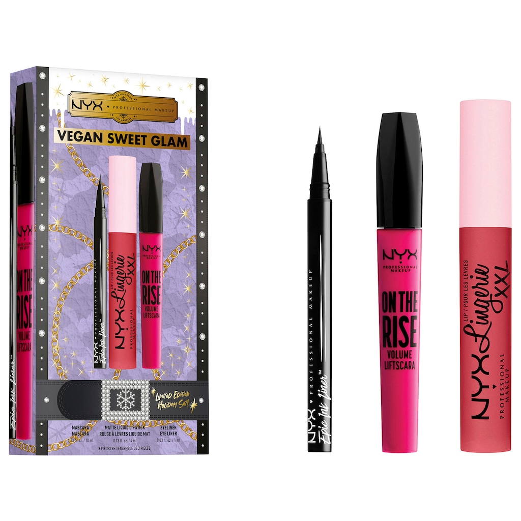 NYX Schmink-Set »Makeup Geschenk-Set Holiday Glam Look«, (Set, 3 tlg.)